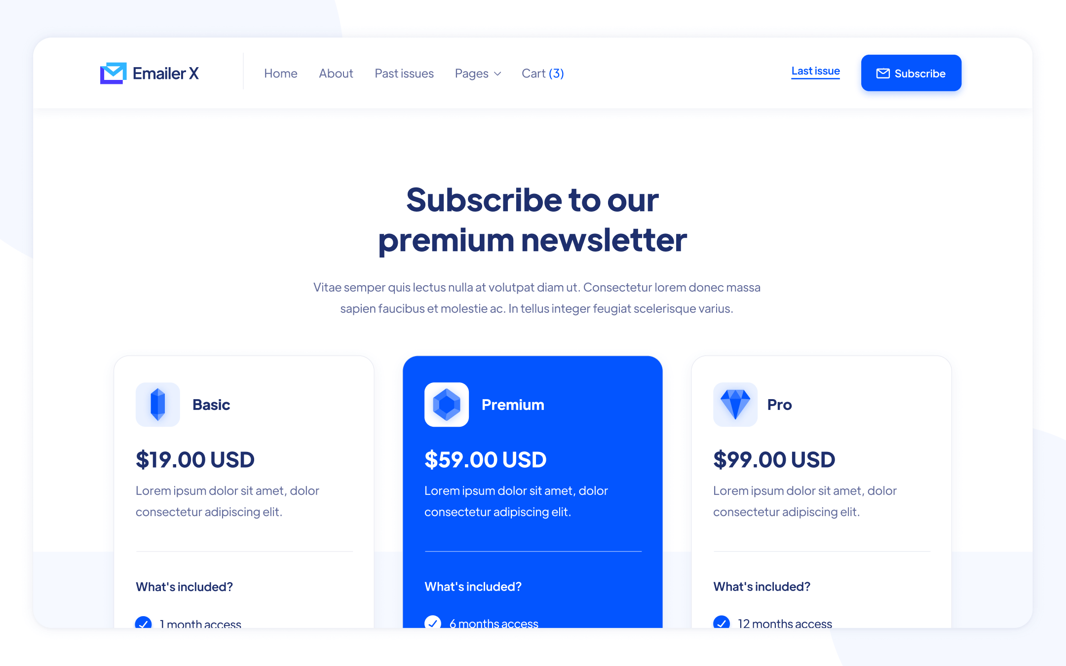 Emailer X Template para Webflow