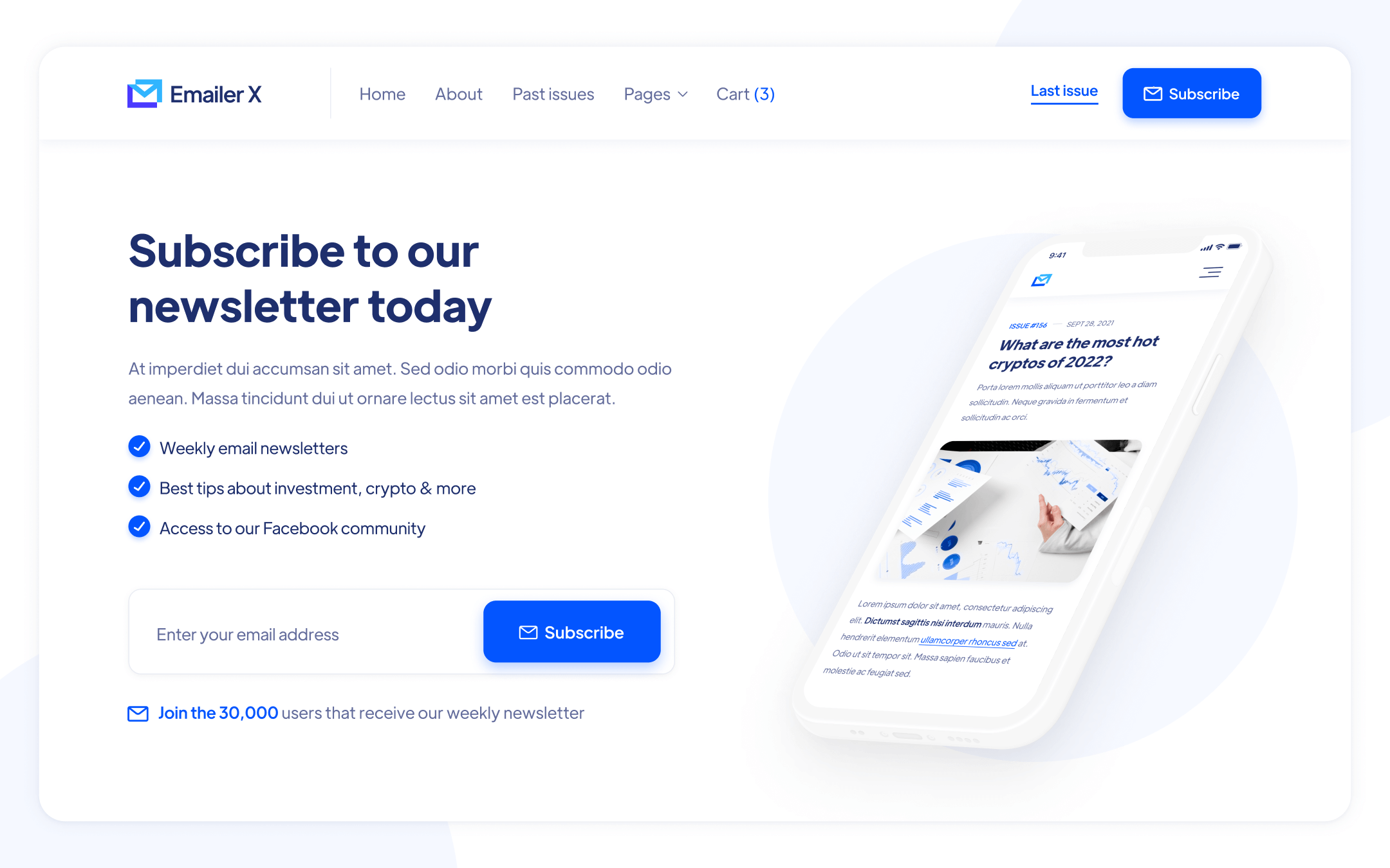 Emailer X Template para Webflow