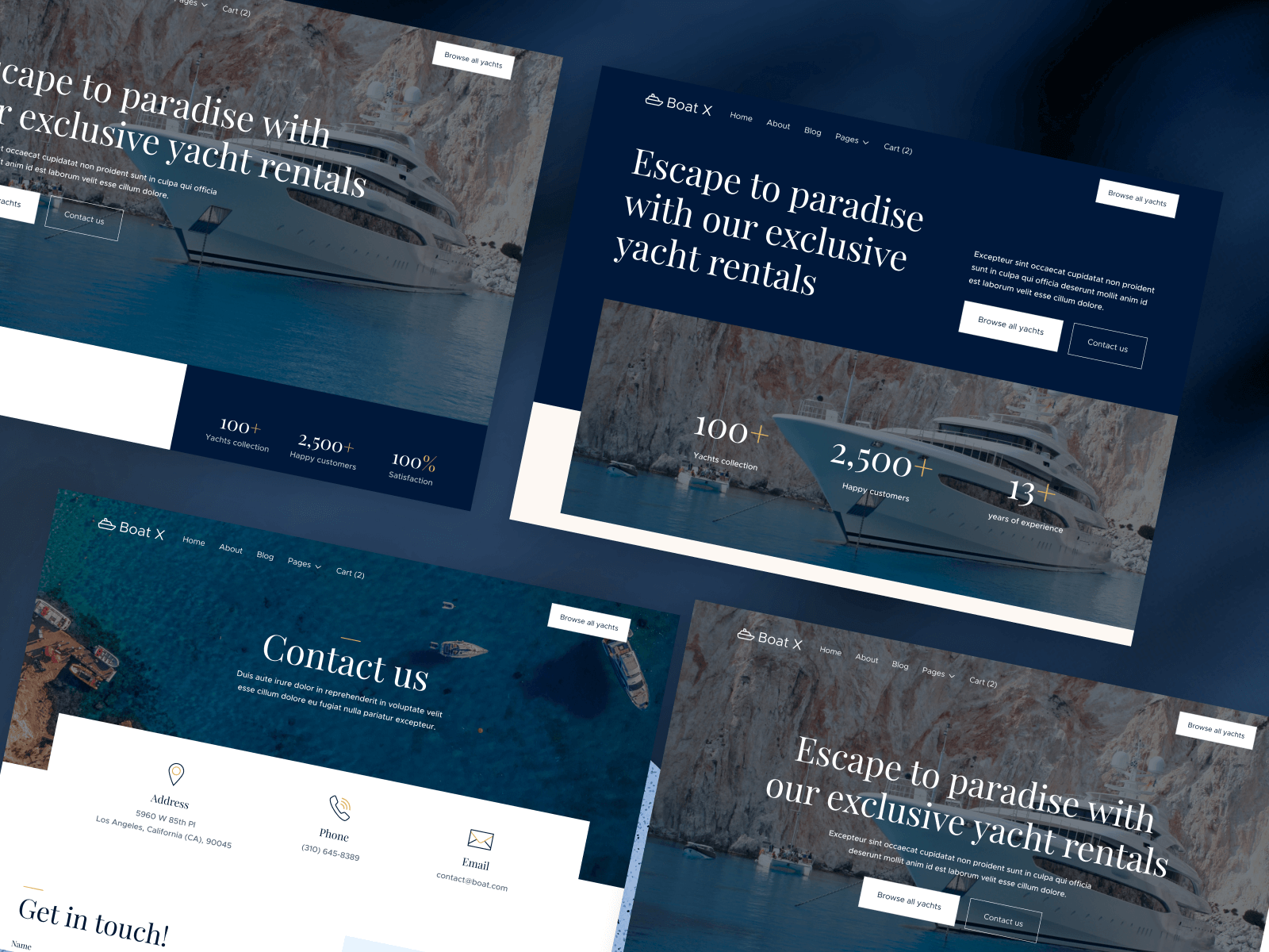 Plantilla para Webflow de Botes