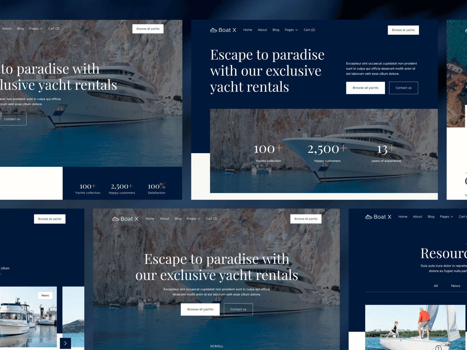 Plantilla de Yates para Sitio Web en Webflow