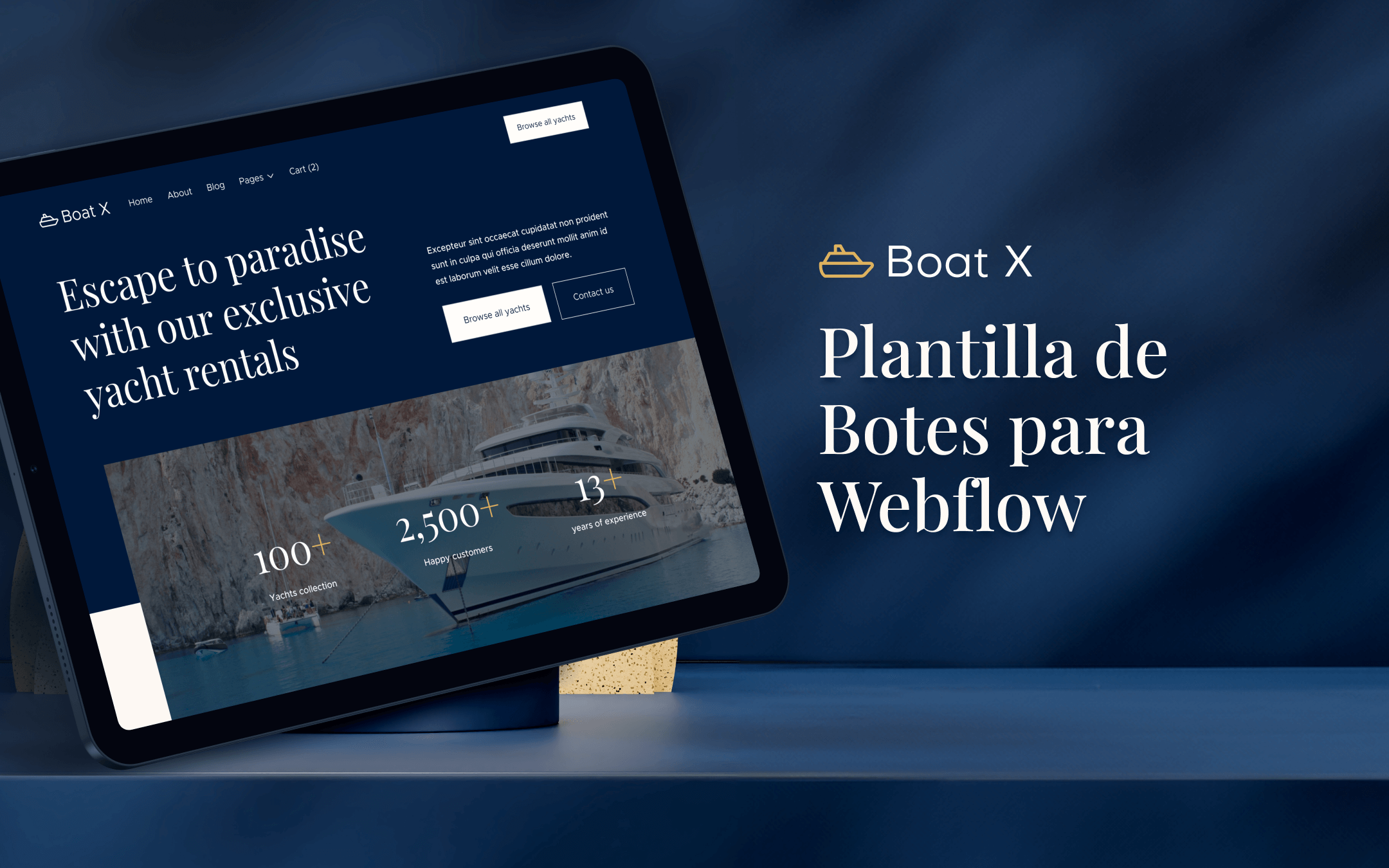 Plantilla de Botes para Webflow
