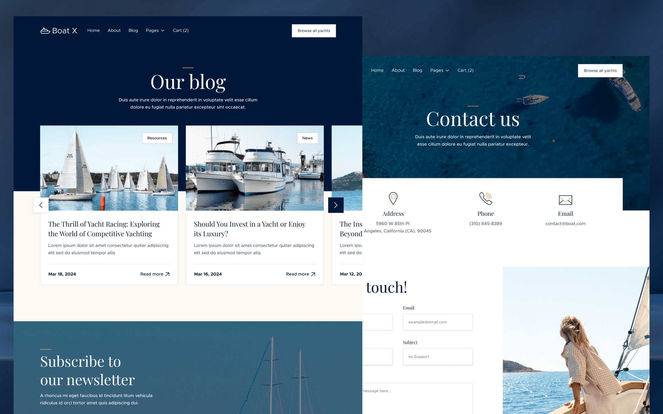 Boat X Template para Webflow