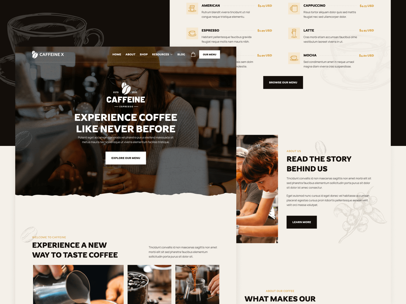 Template de Cafetería y Restaurante para Webflow