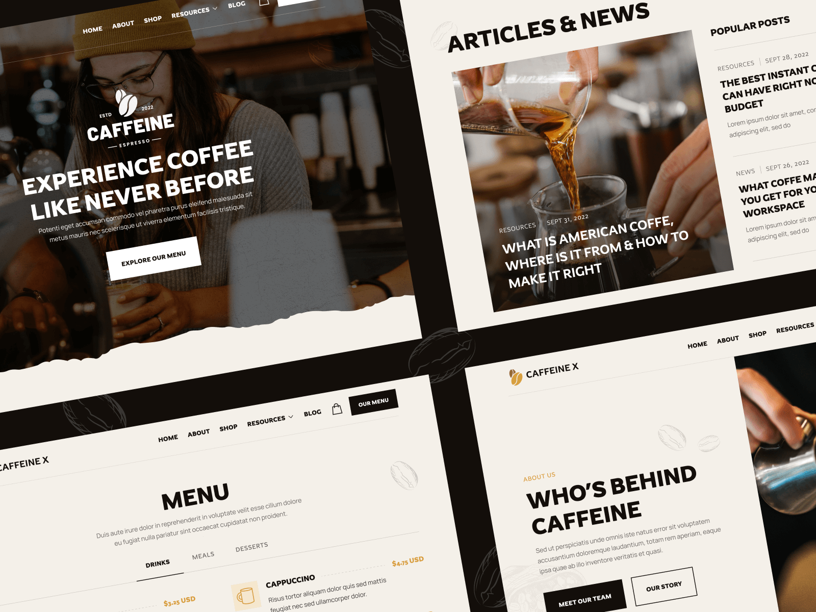 Plantilla de Cafetería y Restaurante para Webflow