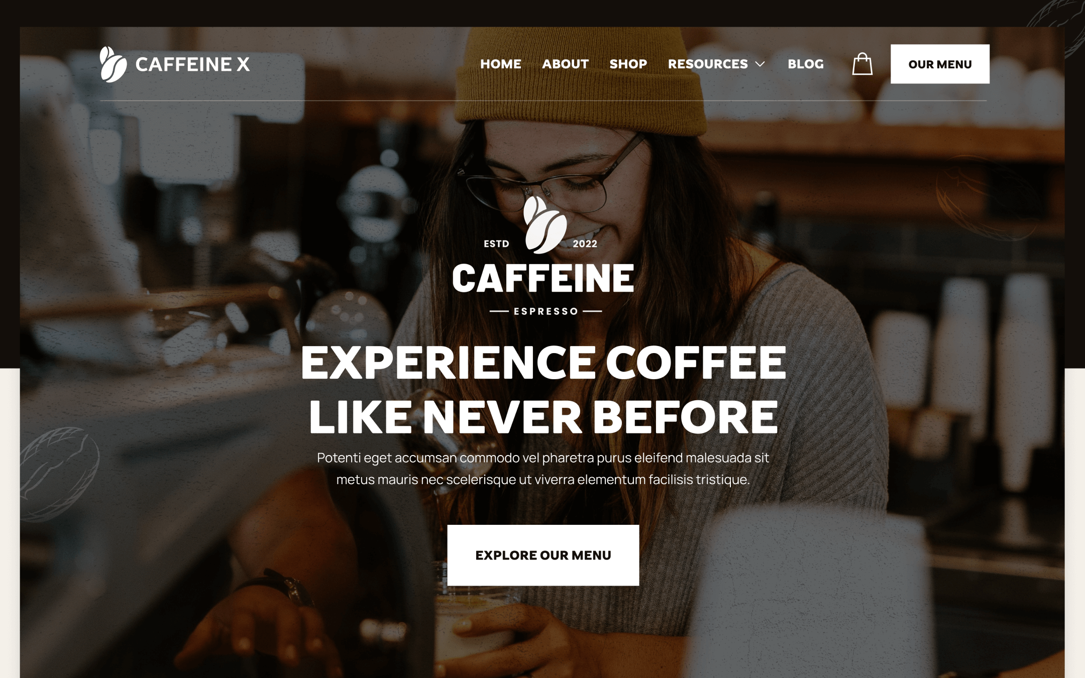 Plantilla de Cafetería para Webflow