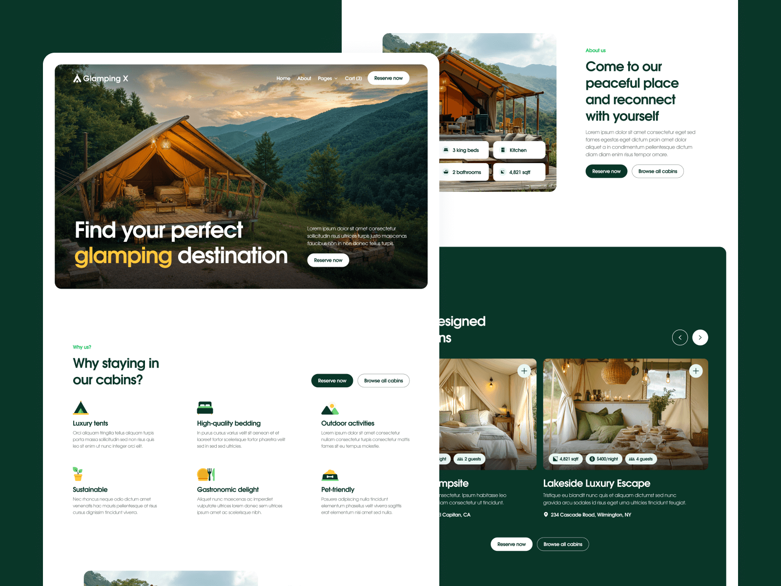 Plantilla de Campamento de Lujo para Webflow