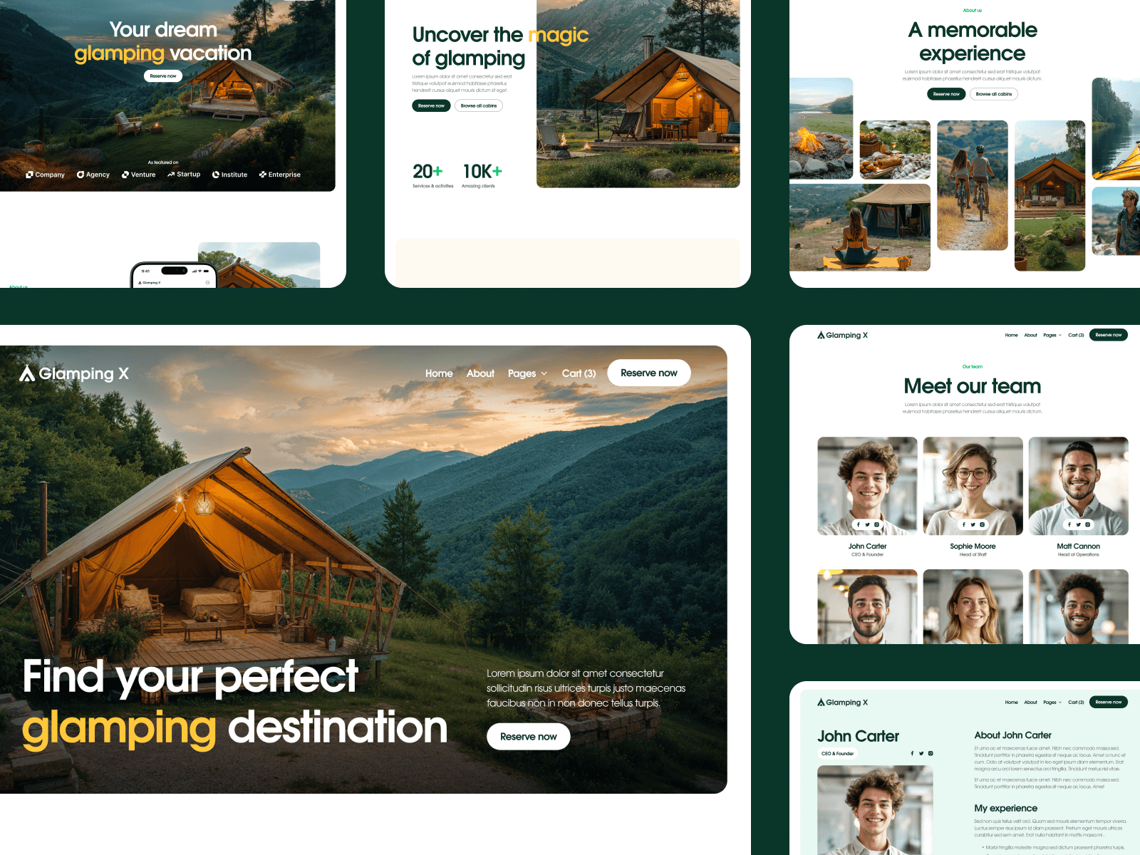 Plantilla para Webflow de Campamento de Lujo