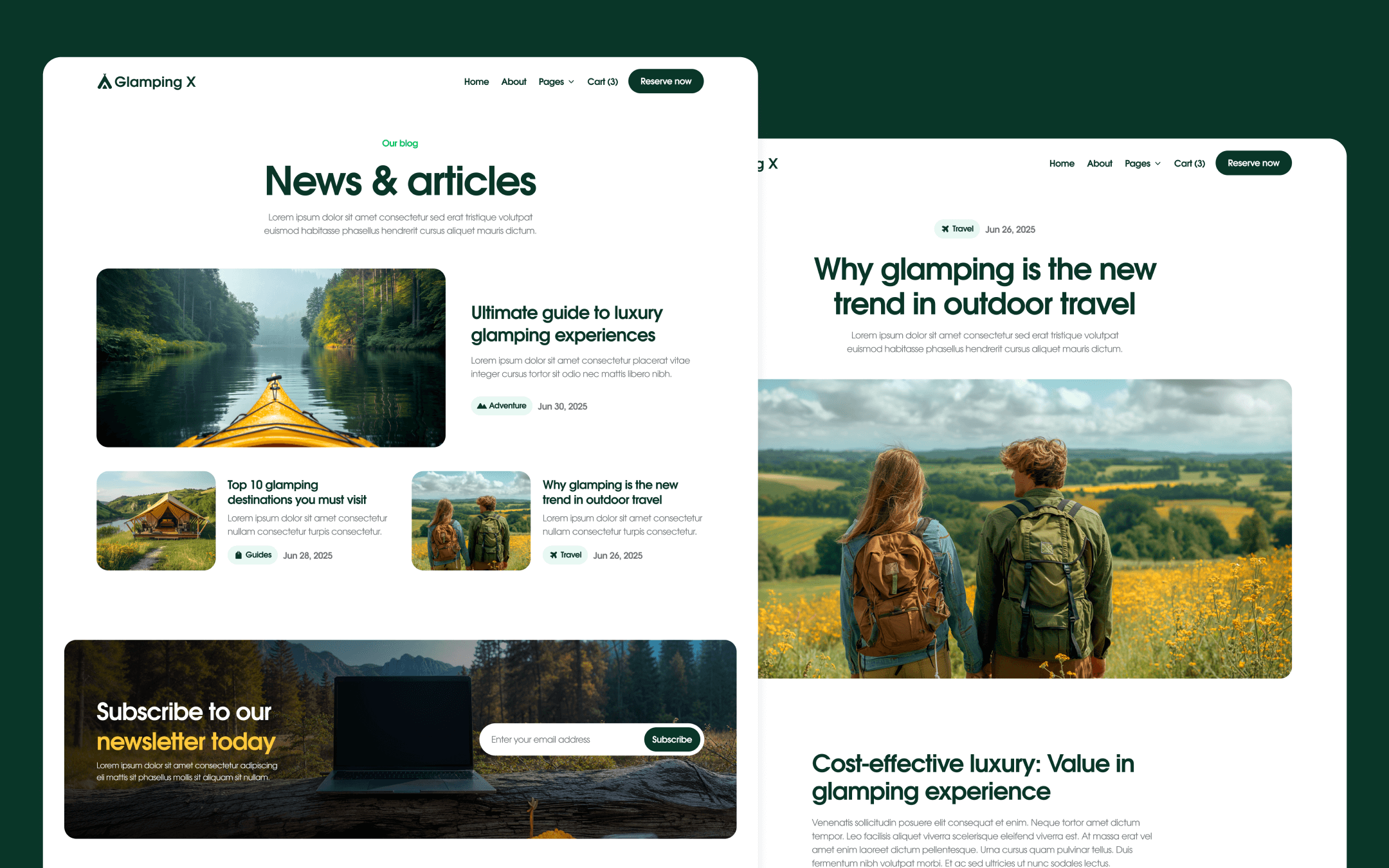 Glamping X Template para Webflow