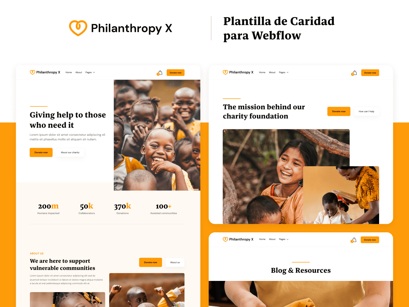  Plantilla de Caridad para Webflow