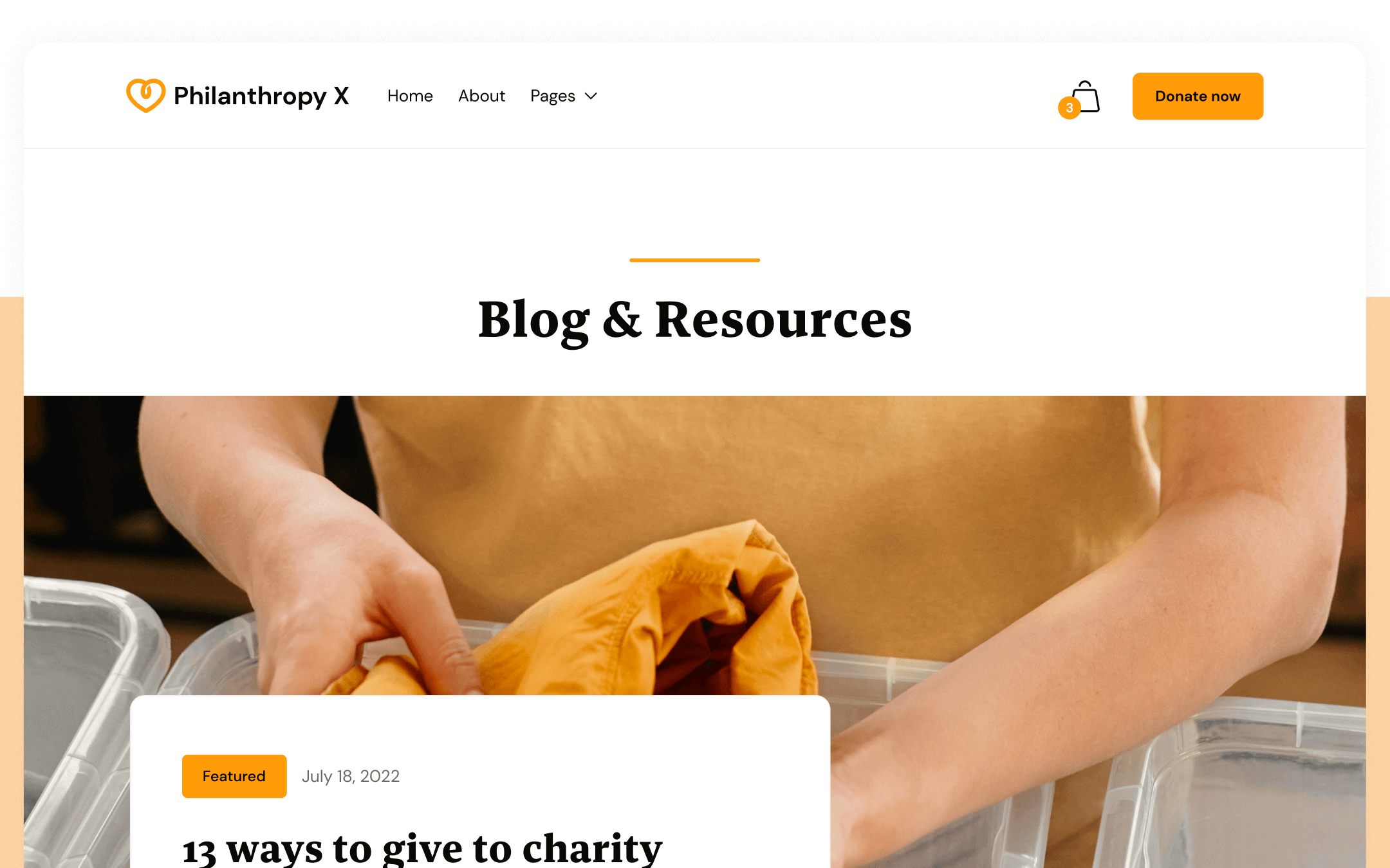 Philanthropy X Template para Webflow