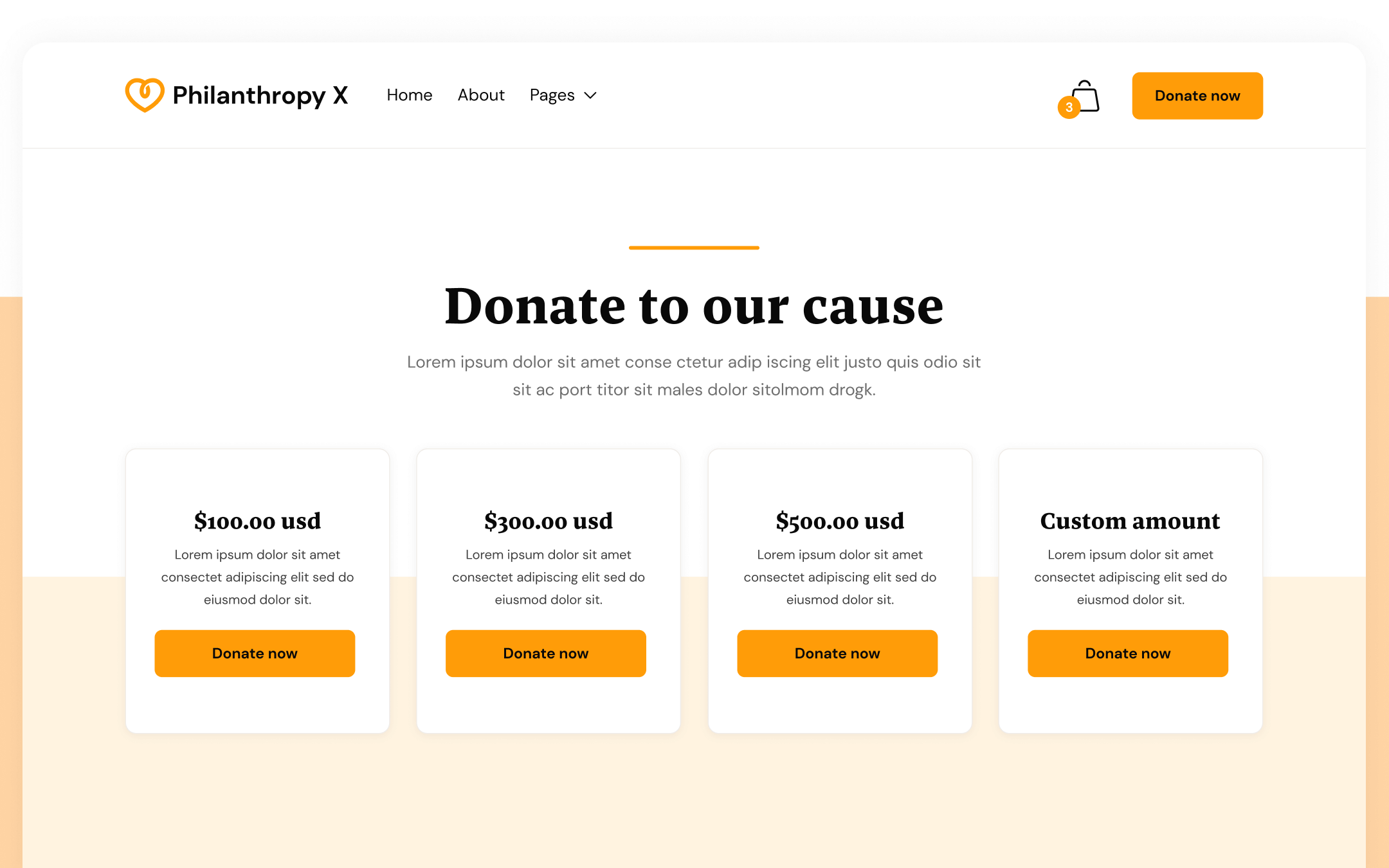 Philanthropy X Template para Webflow