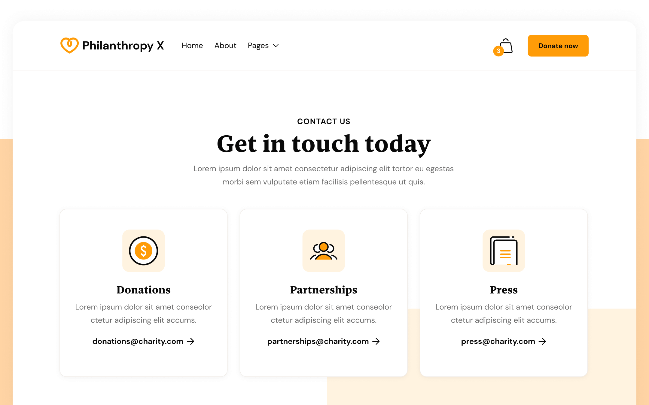 Philanthropy X Template para Webflow