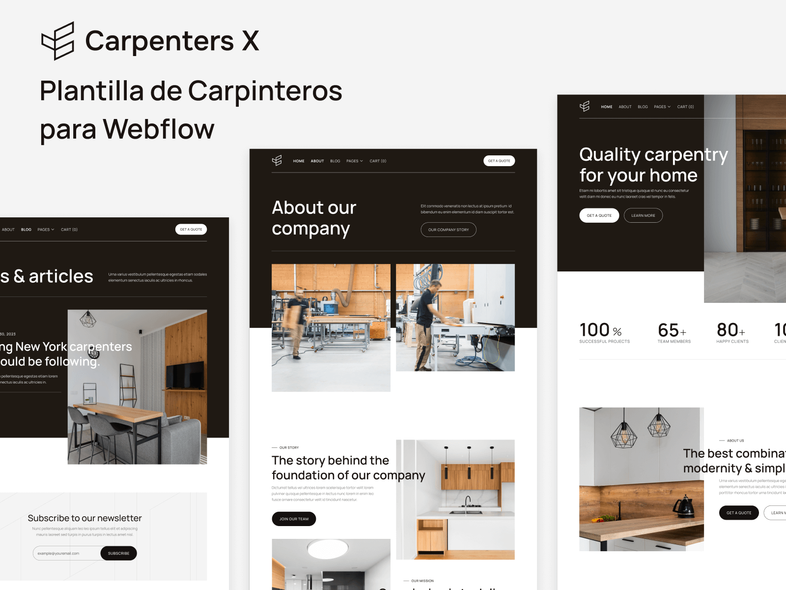 Plantilla de Carpinteros para Webflow