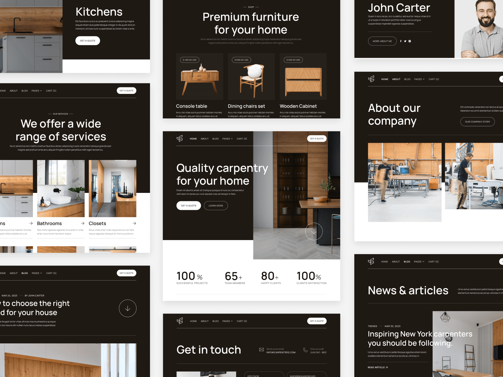 Plantilla para Webflow de Carpinteros