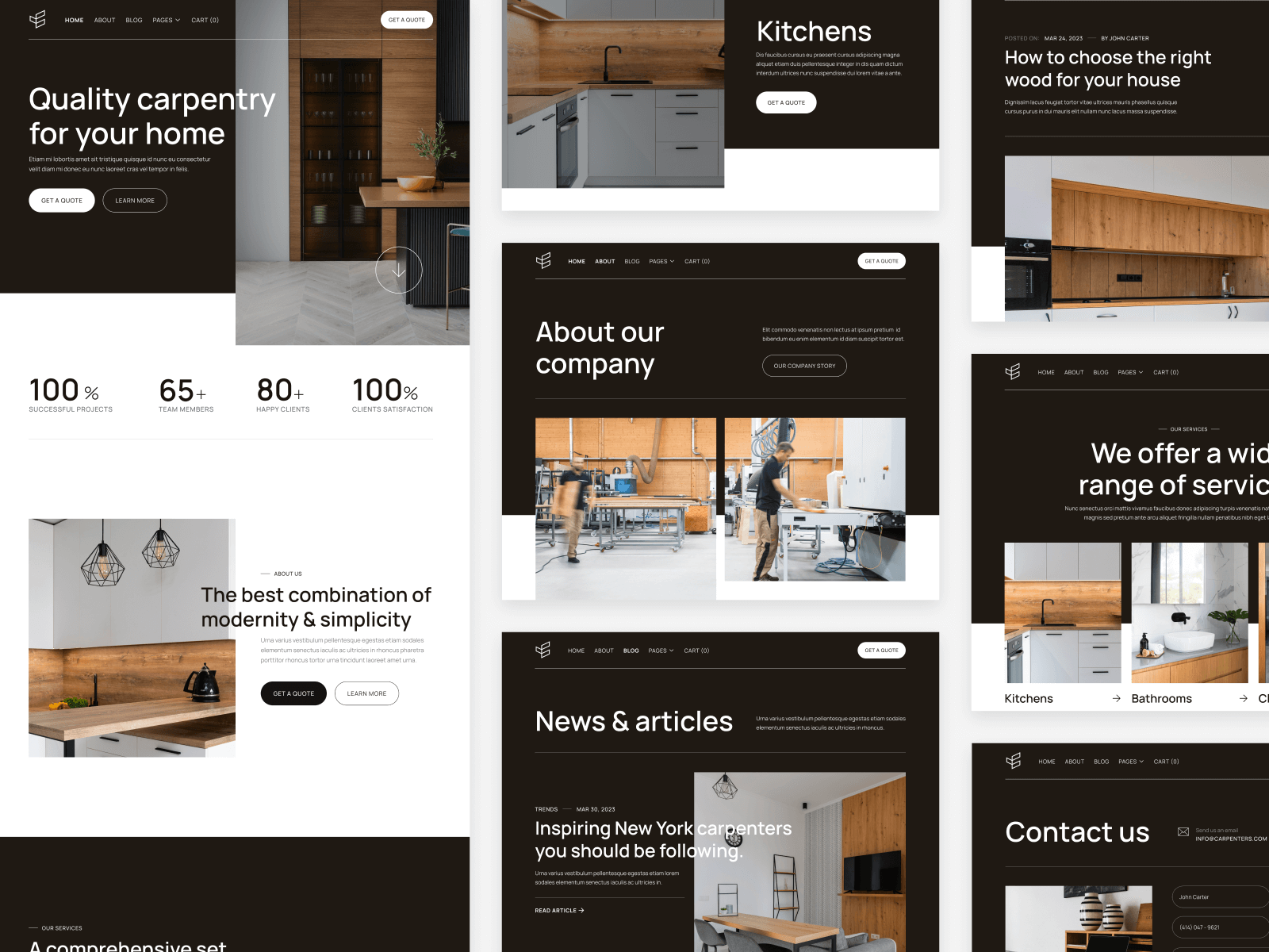 Plantilla de Carpintería para Webflow