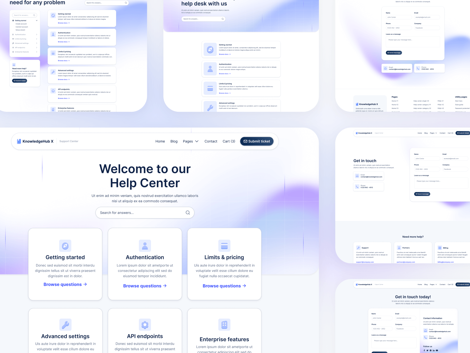 Plantilla de Centro de Ayuda para Sitio Web en Webflow