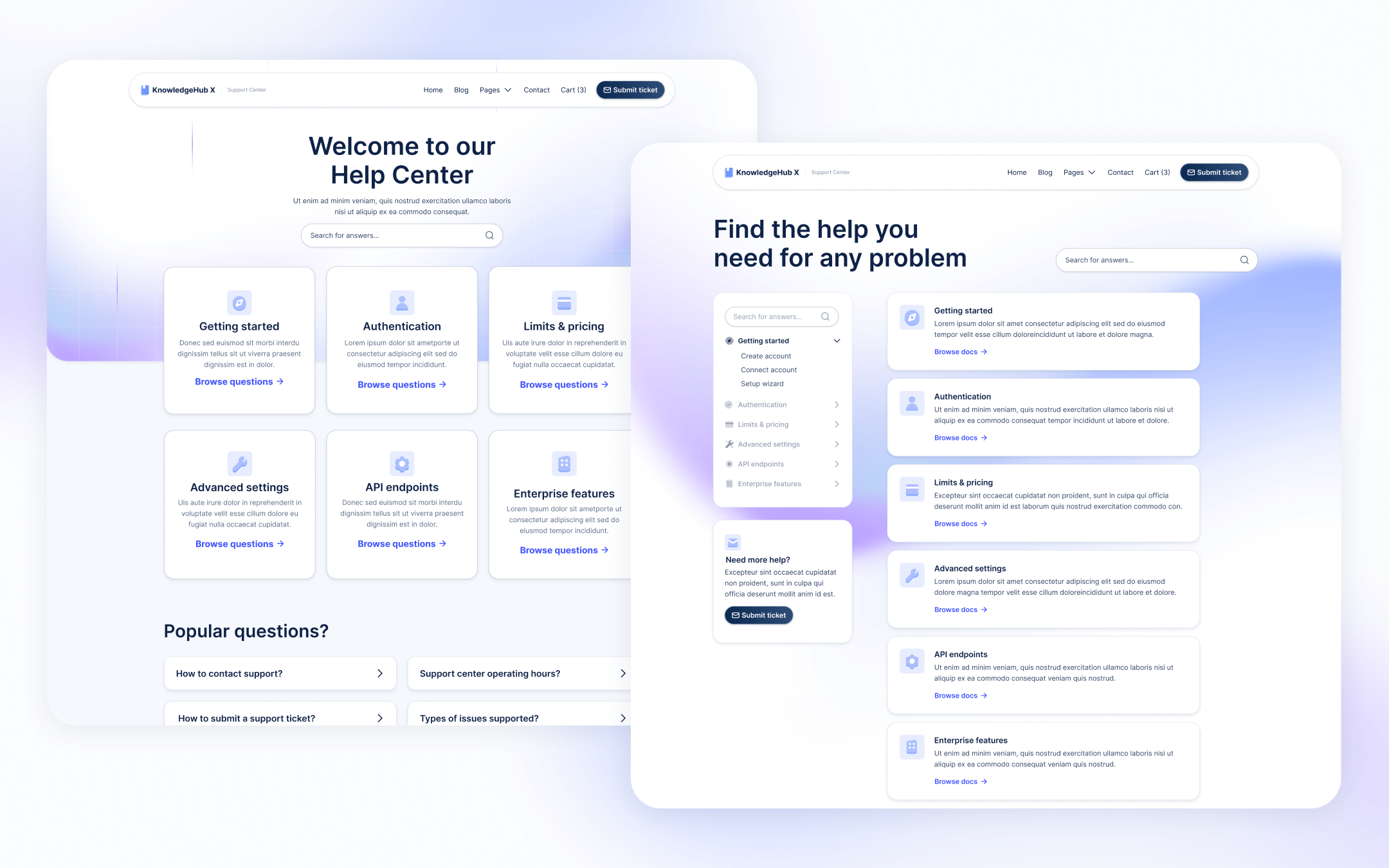 KnowledgeHub X Template para Webflow