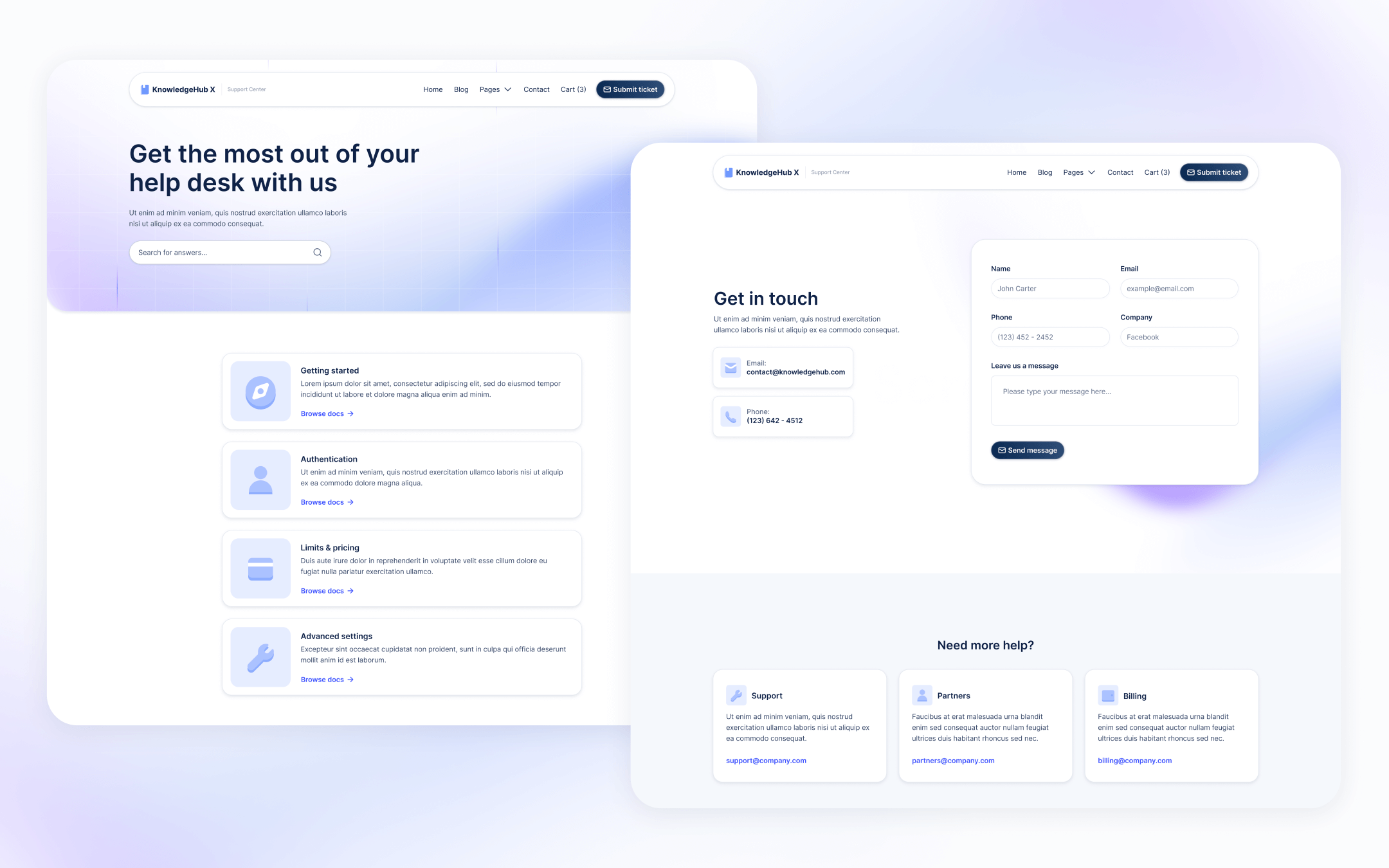 KnowledgeHub X Template para Webflow