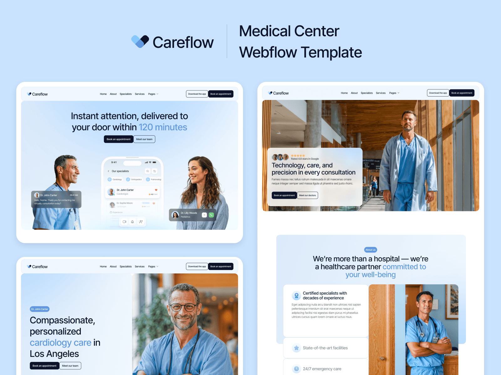 Plantilla de Centro Médico para Webflow
