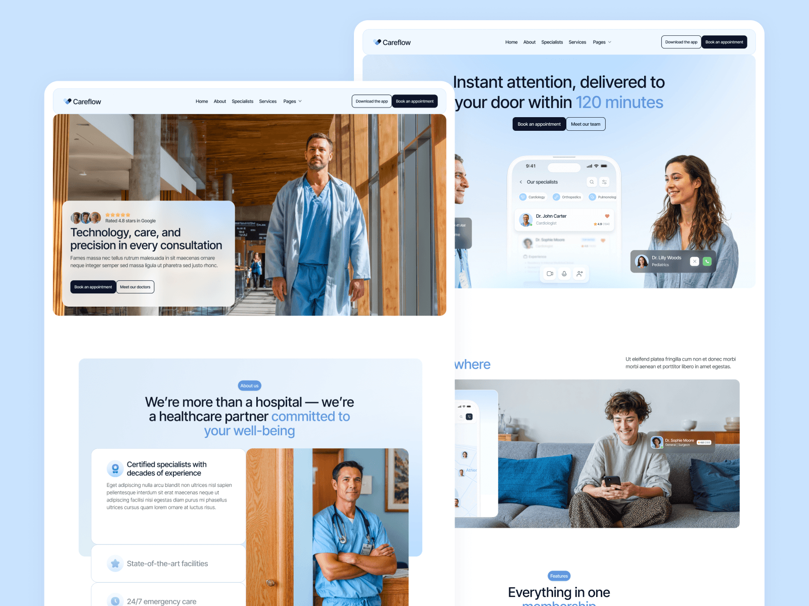 Template de Clínica de Salud para Webflow