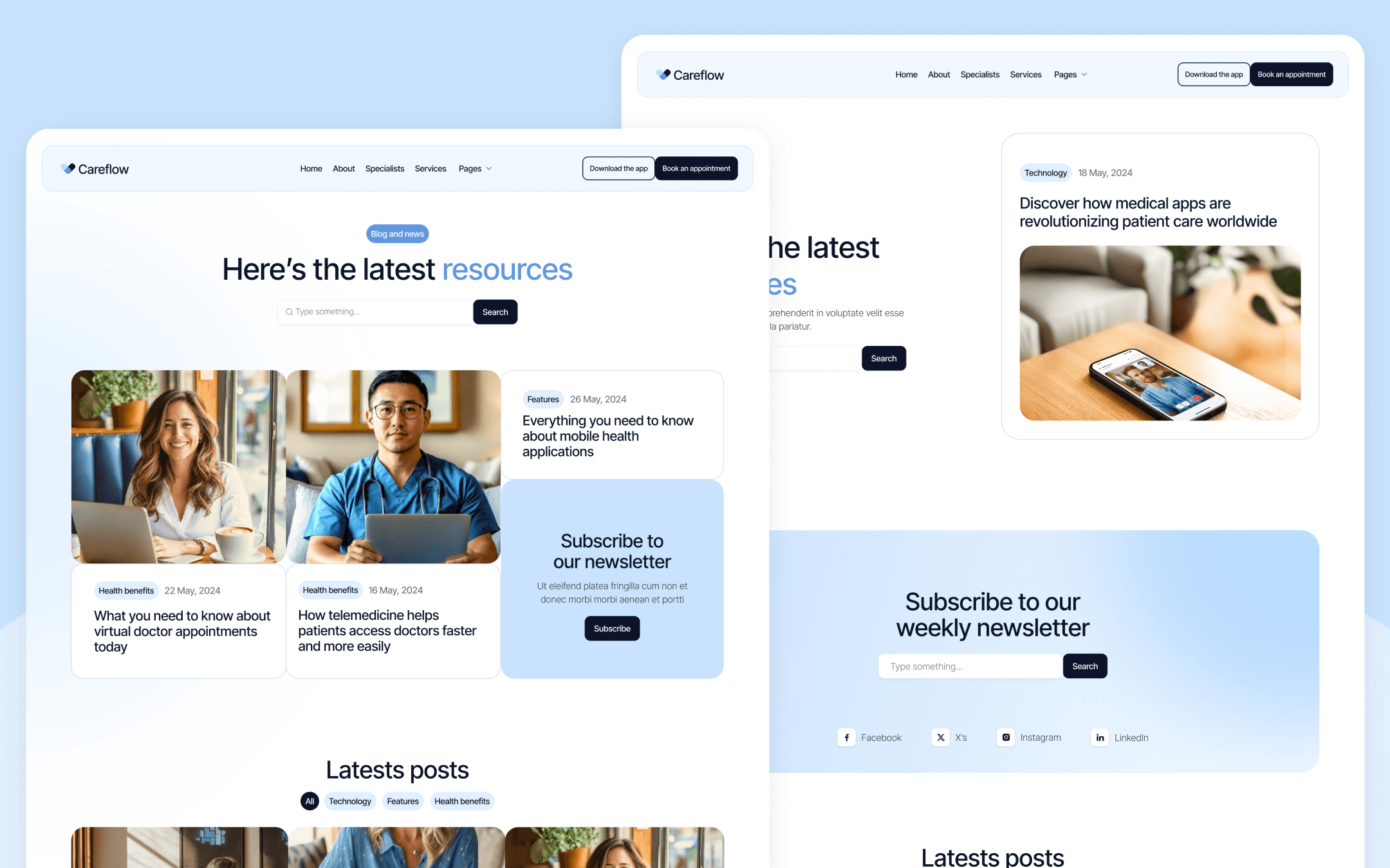 Careflow Template para Webflow