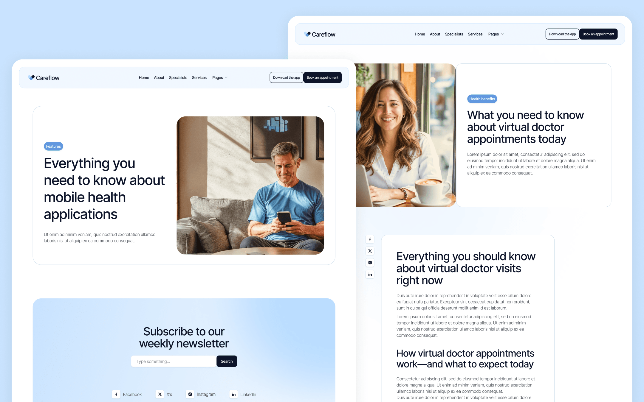 Careflow Template para Webflow