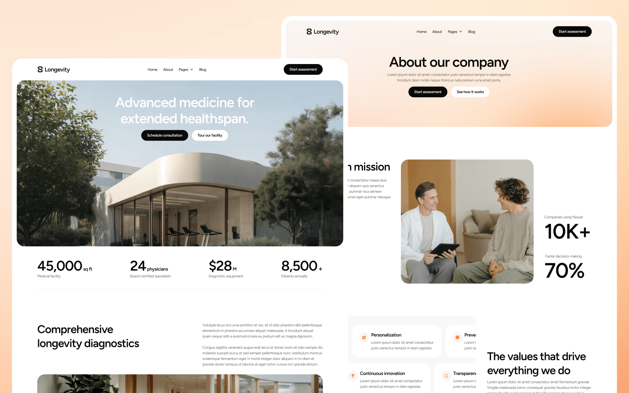 Longevity Template para Webflow