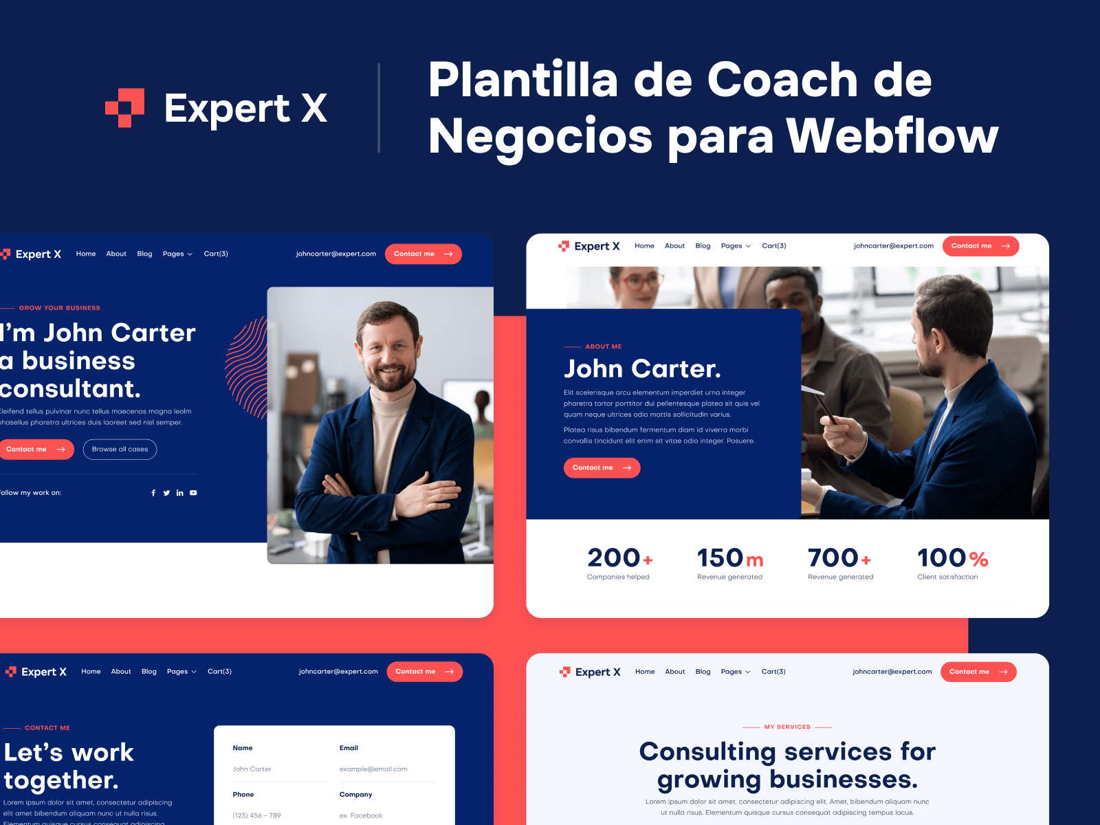 Plantilla de Coach de Negocios para Webflow