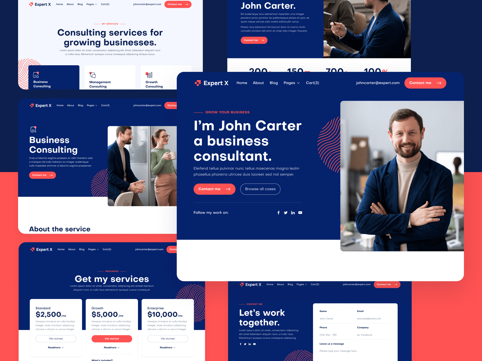 Plantilla de Consultor de Negocios para Sitio Web en Webflow