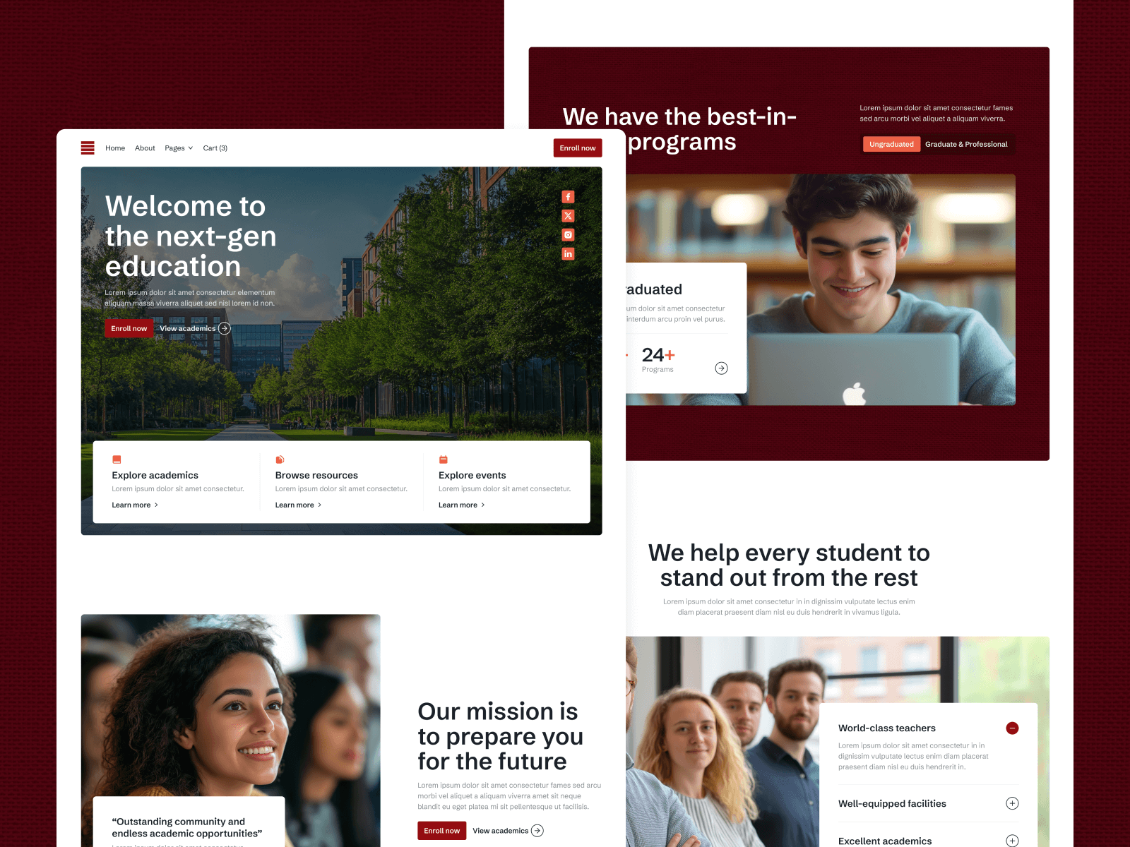 Template de Universidad para Webflow