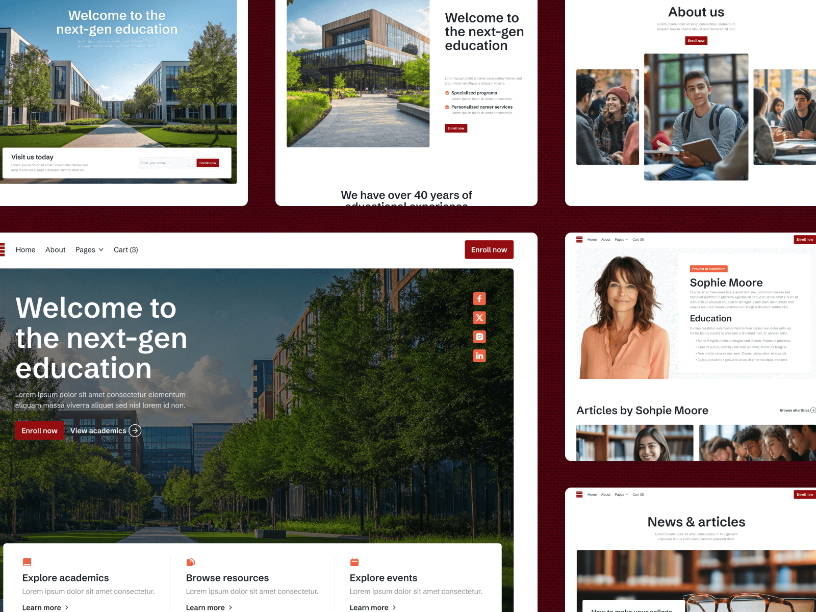 Plantilla de Universidad para Sitio Web en Webflow