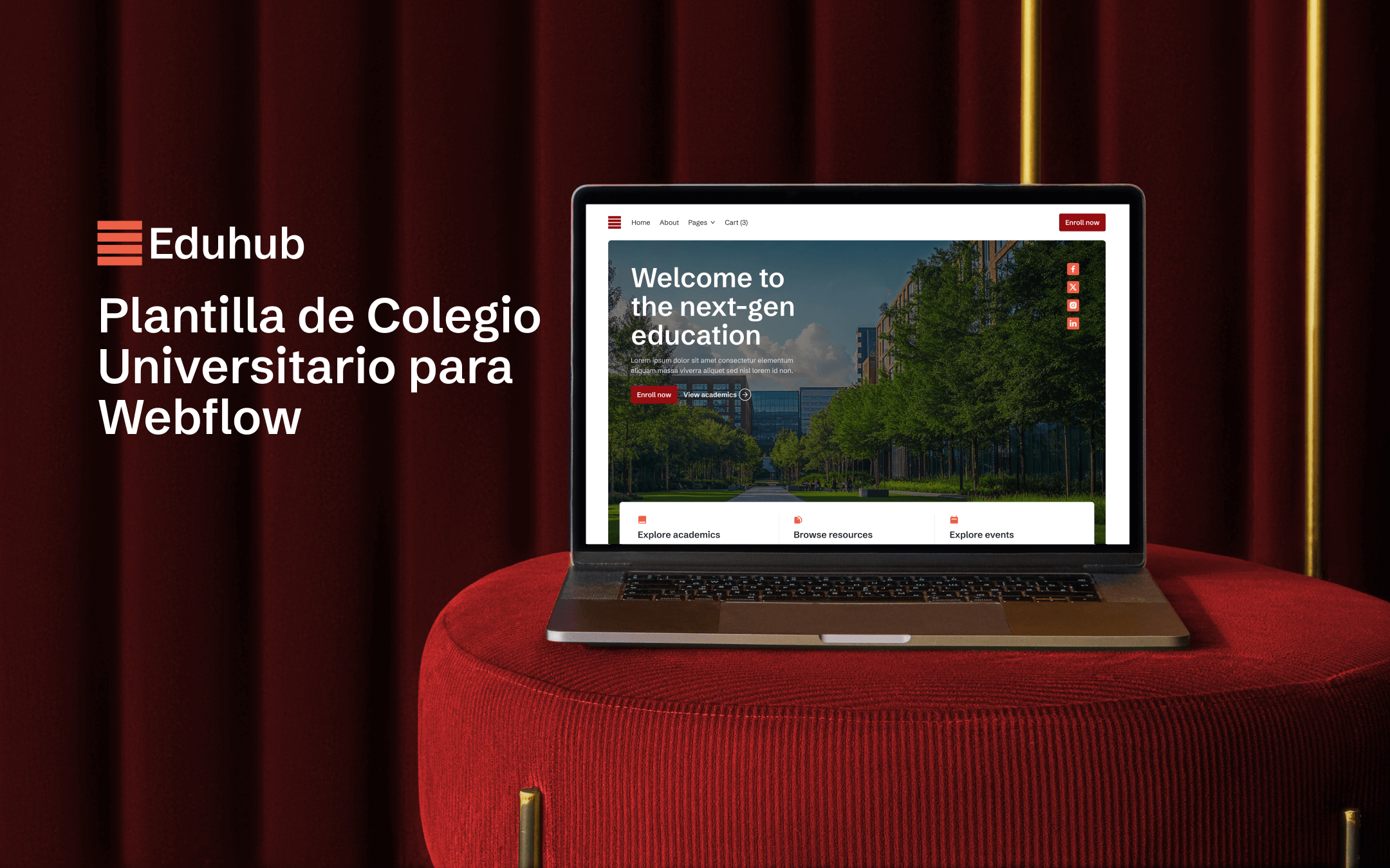 Plantilla de Colegio Universitario para Webflow