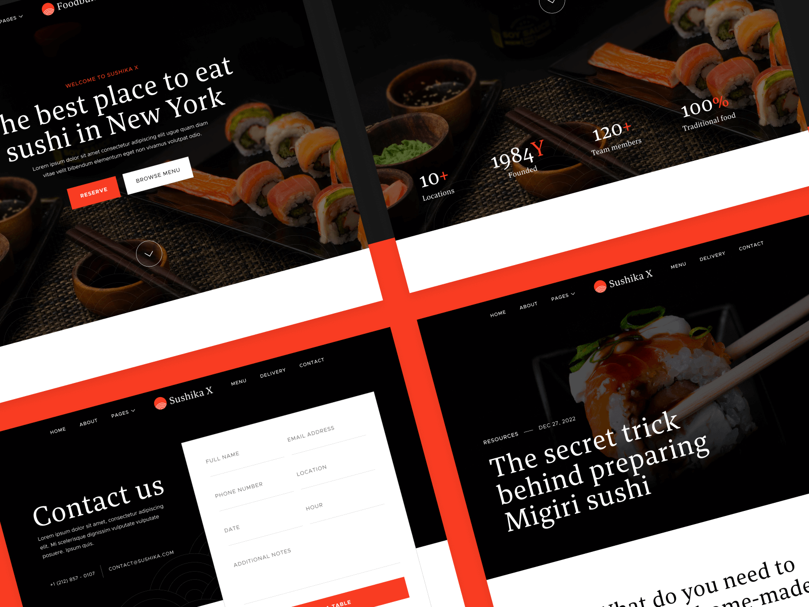 Plantilla de Restaurante para Sitio Web en Webflow