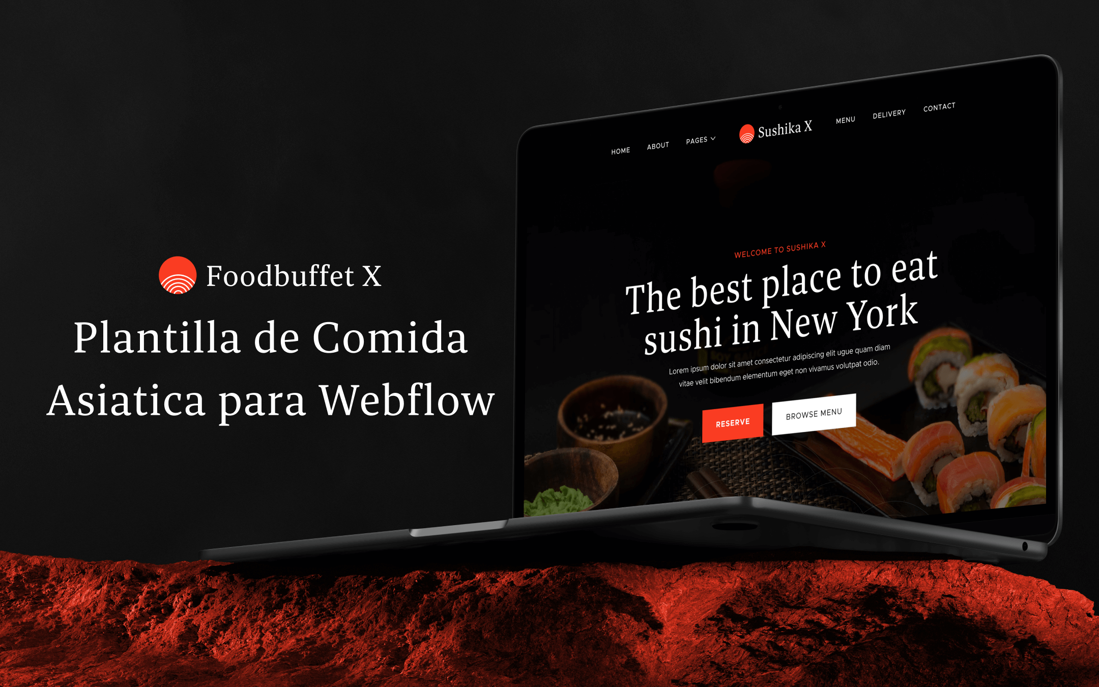 Plantilla de Comida Asiatica para Webflow