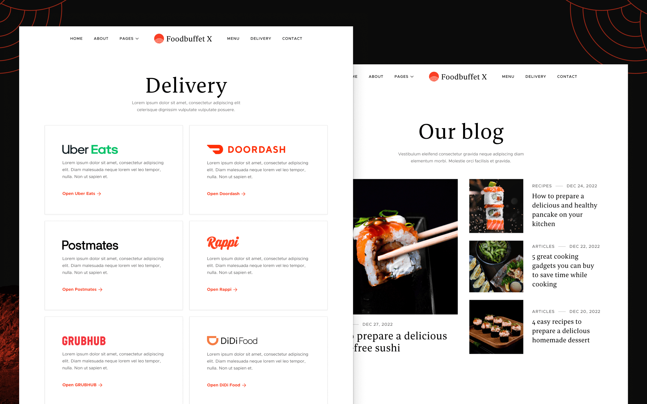 Foodbuffet X Template para Webflow
