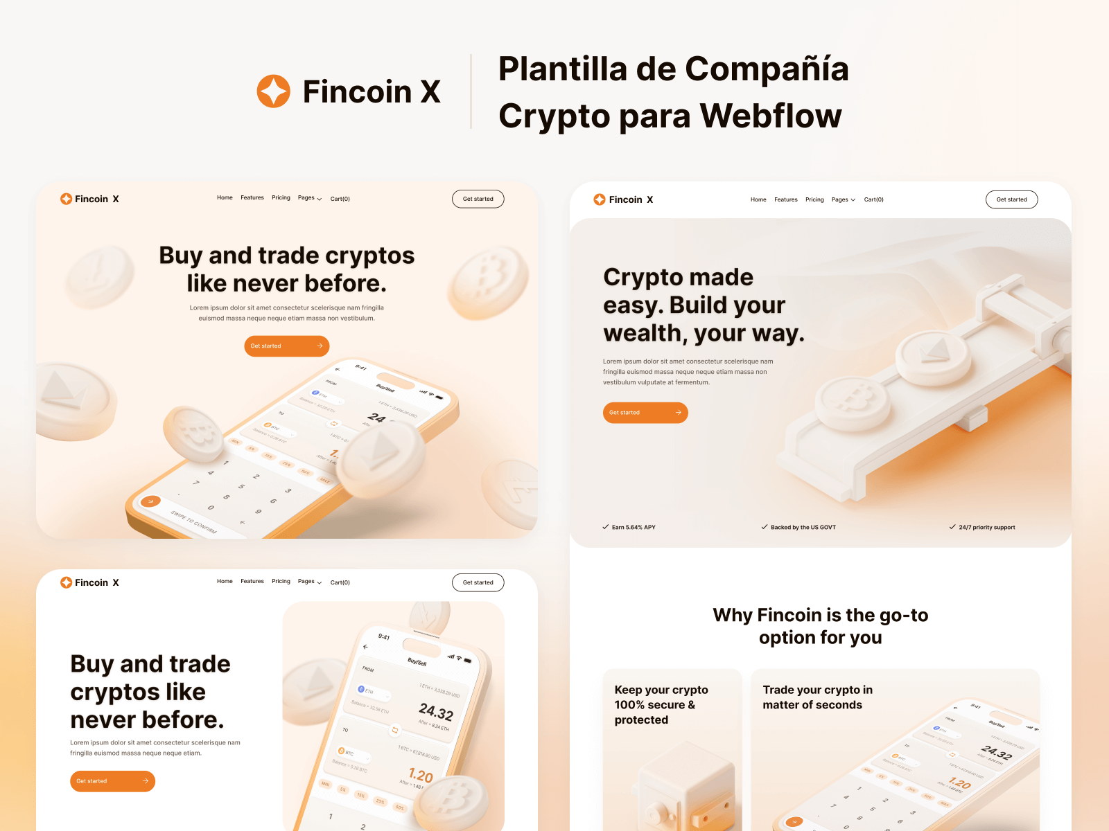 Plantilla de Compañía Crypto para Webflow