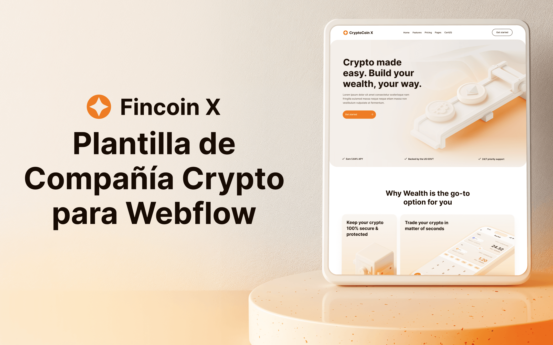 Plantilla de Compañía Crypto para Webflow