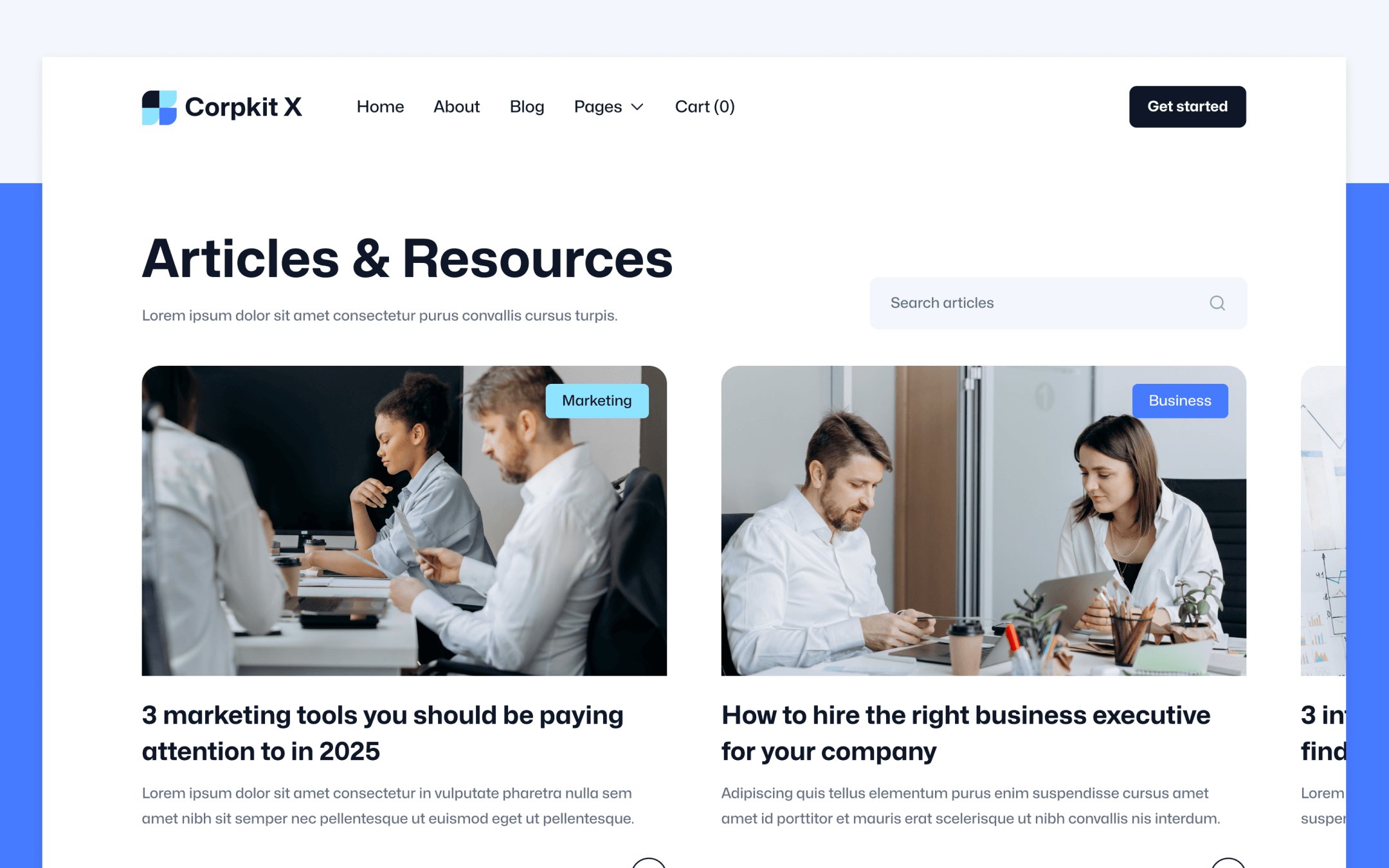 Corpkit X Template para Webflow
