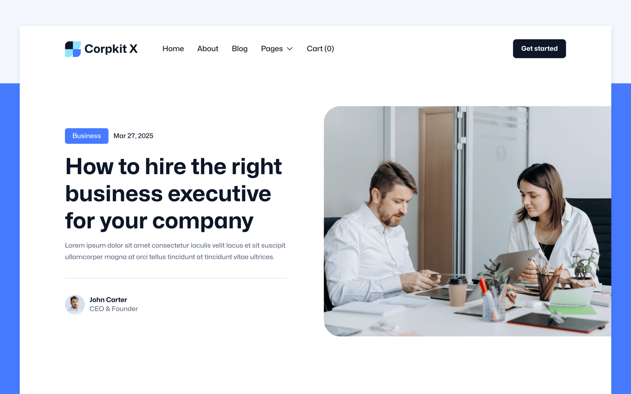 Corpkit X Template para Webflow