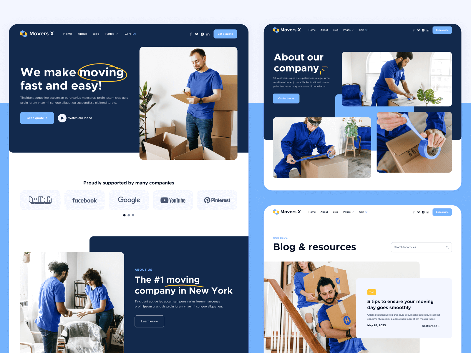 Plantilla para Webflow de Compañía de Mudanza