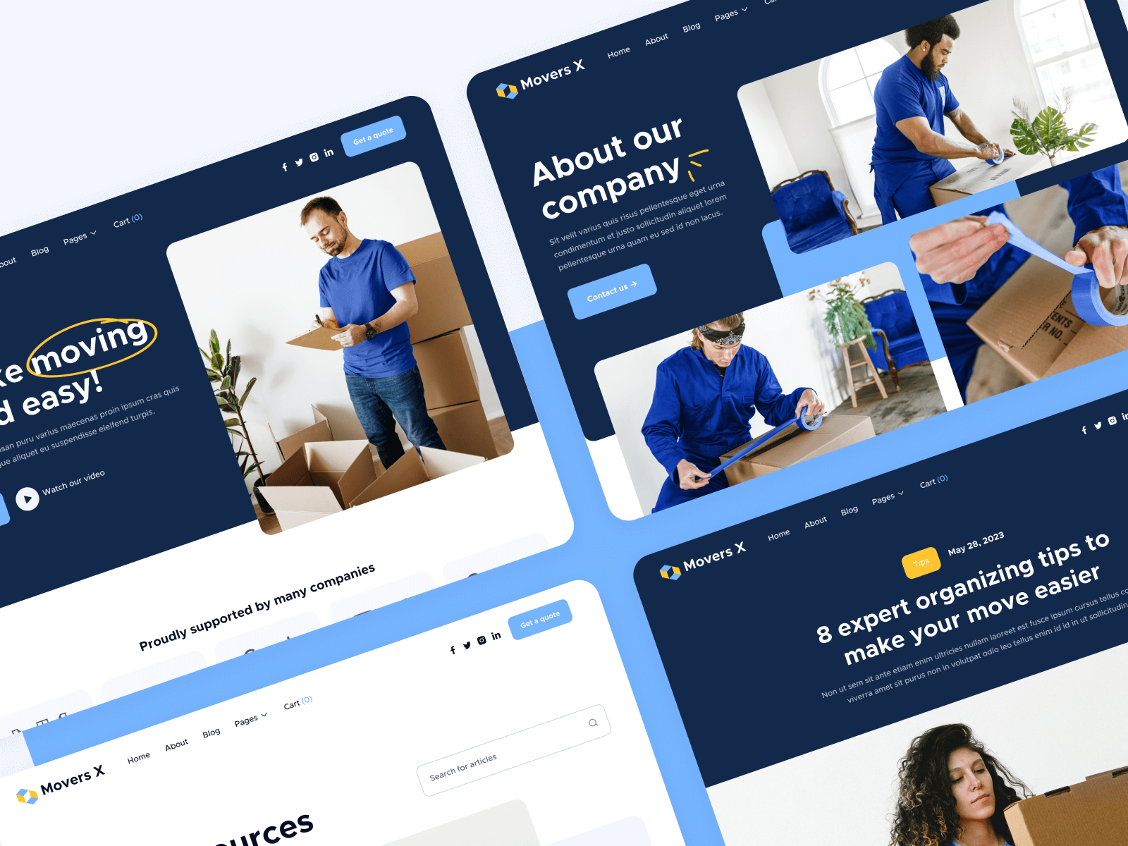 Plantilla de Mudanza para Webflow