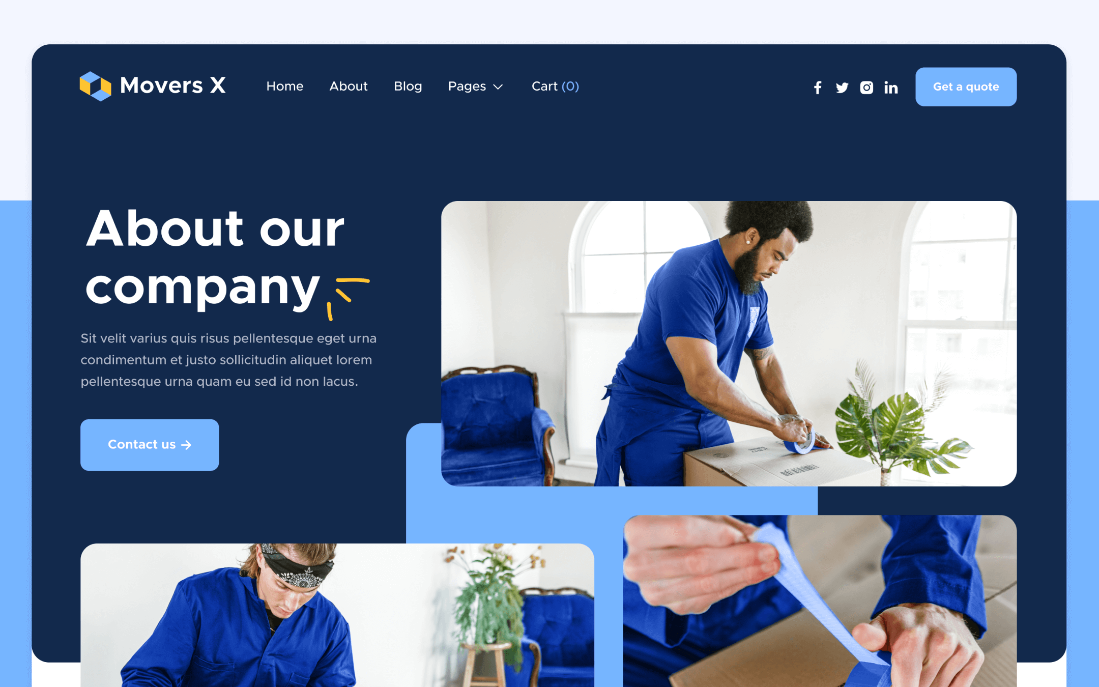 Movers X Template para Webflow