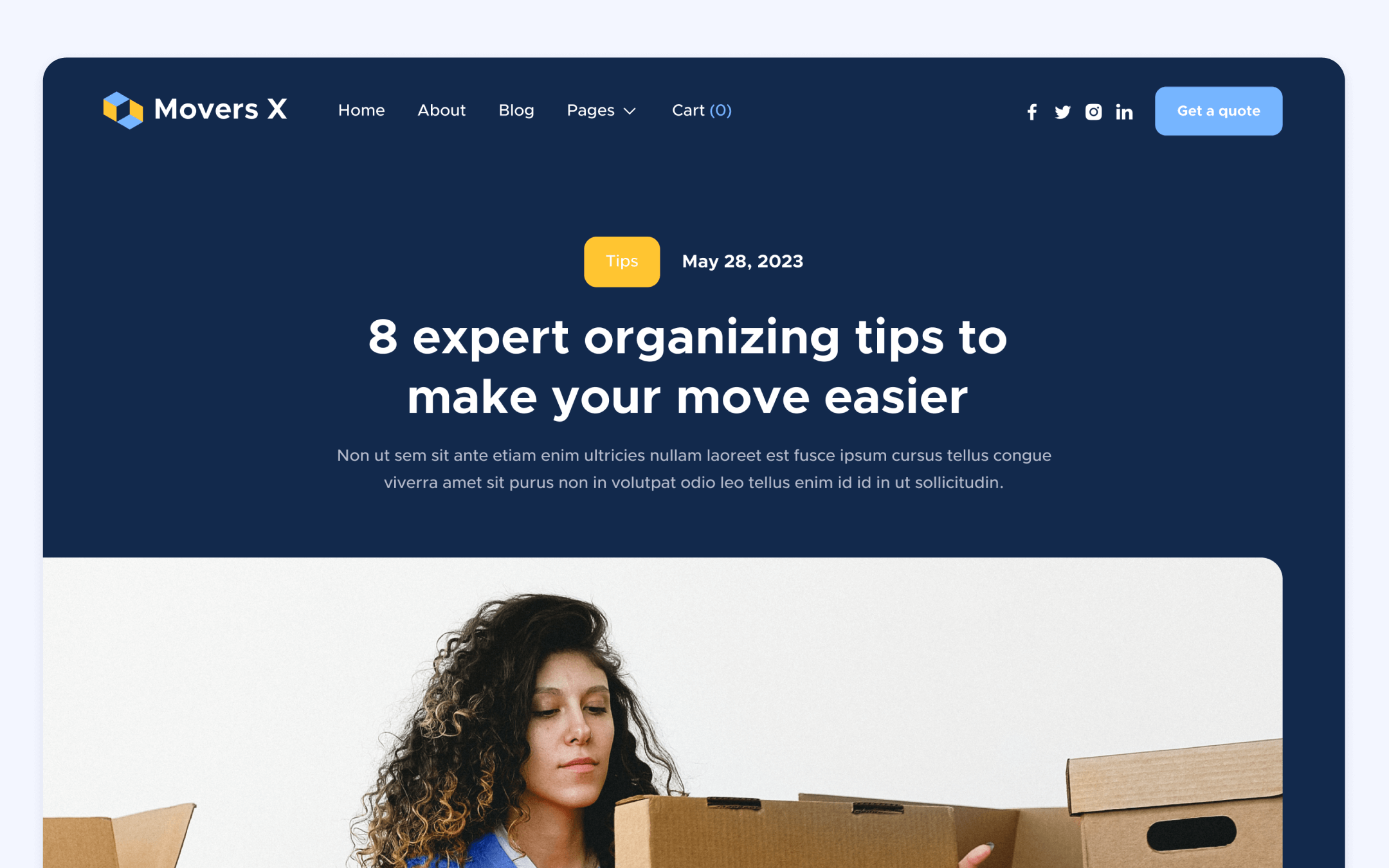 Movers X Template para Webflow