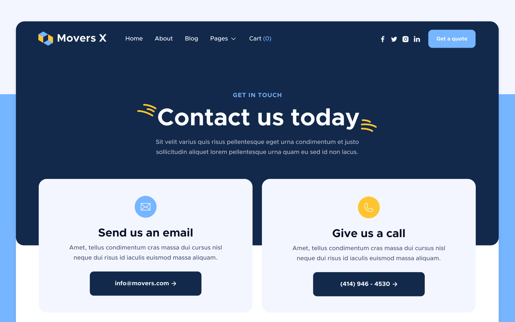 Movers X Template para Webflow