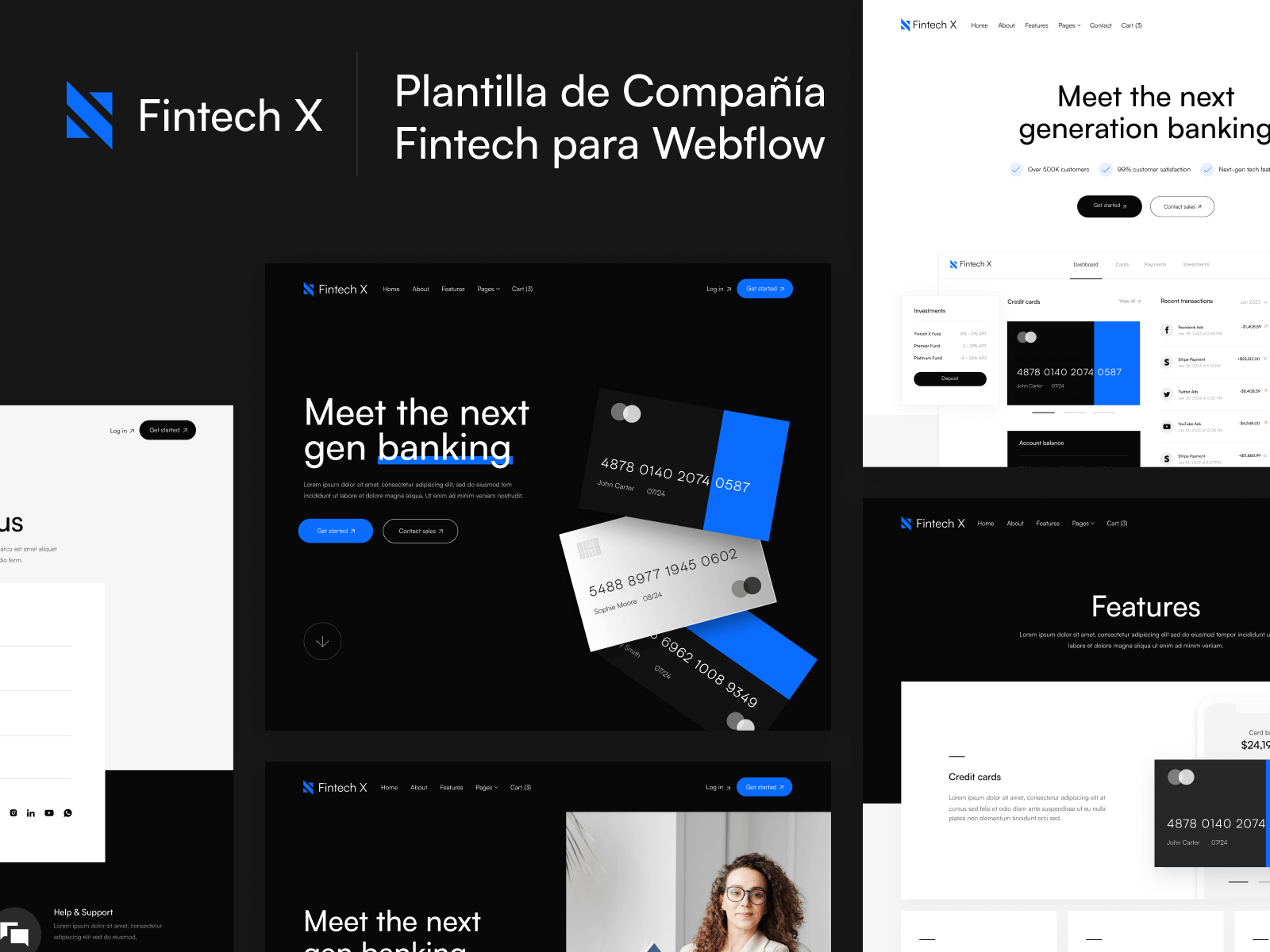 Plantilla de Compañía Fintech para Webflow