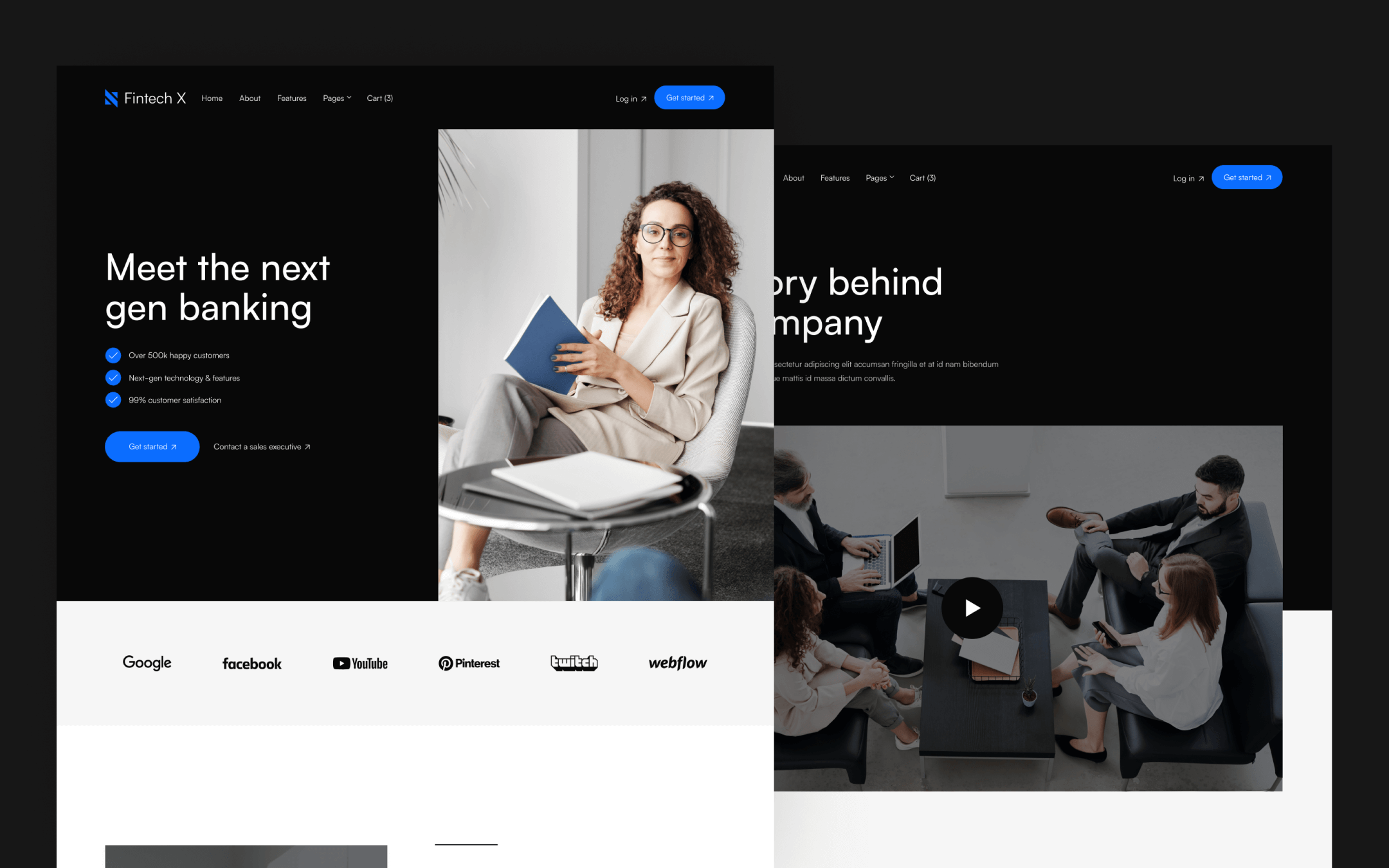 Fintech X Template para Webflow