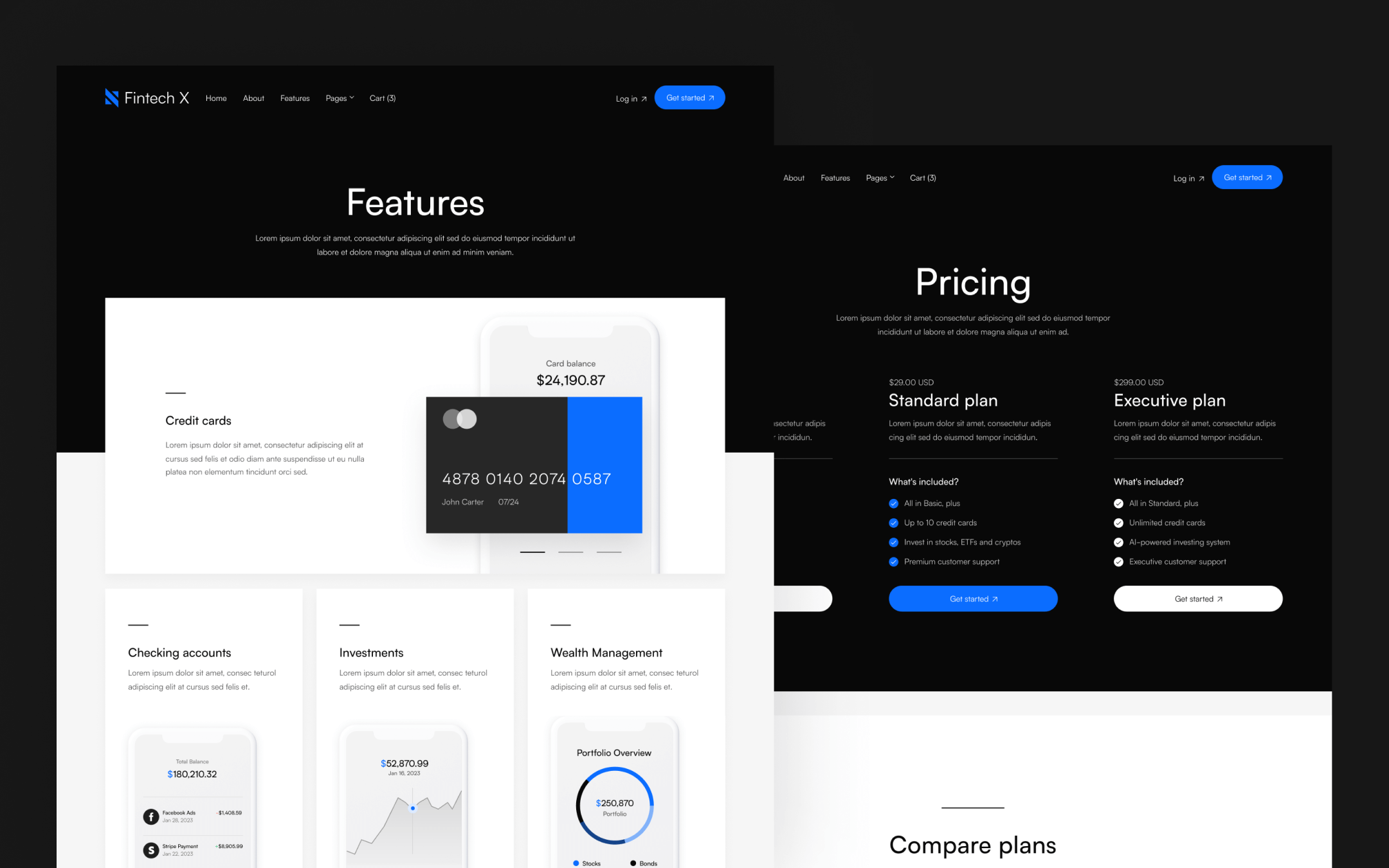 Fintech X Template para Webflow