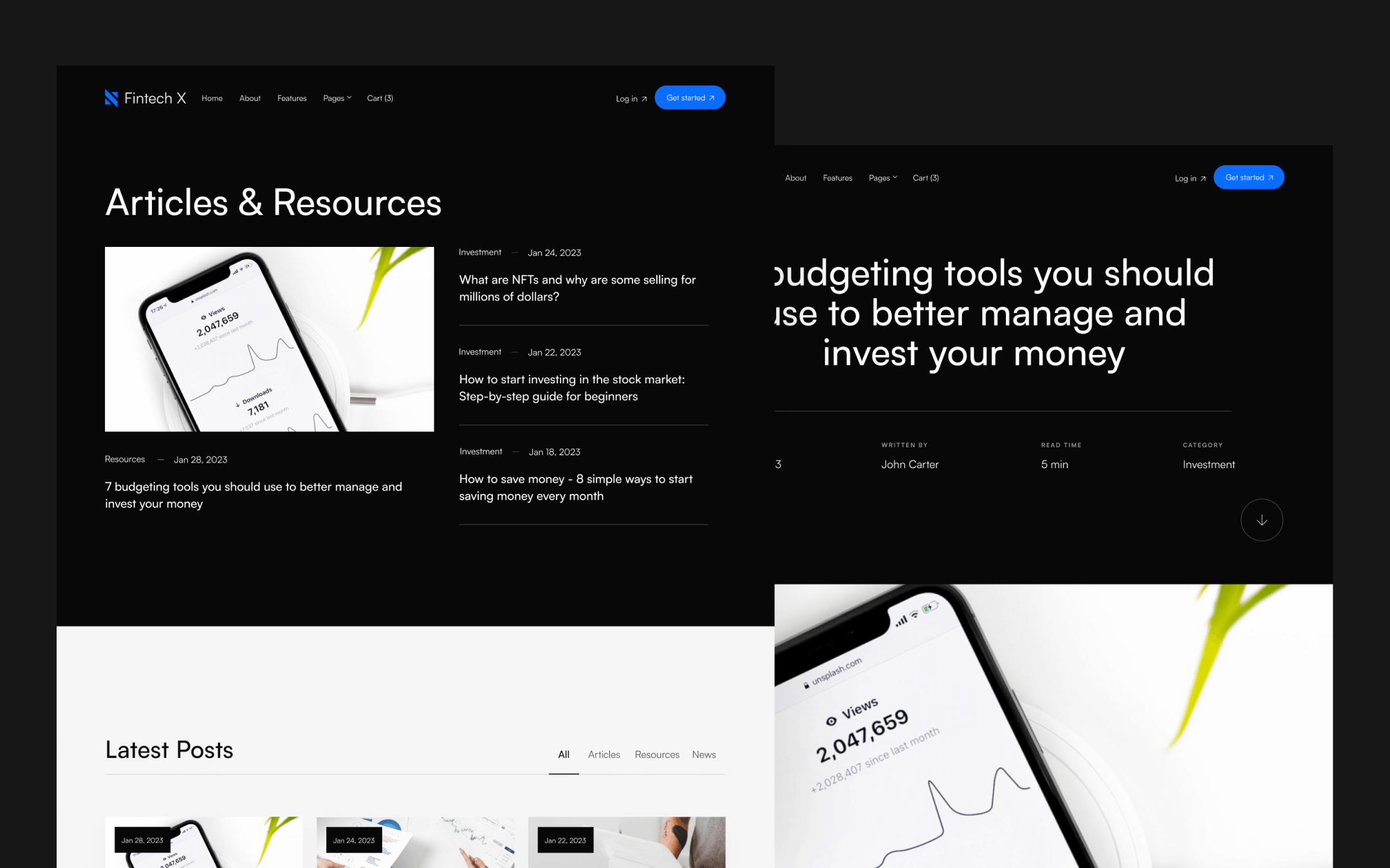Fintech X Template para Webflow