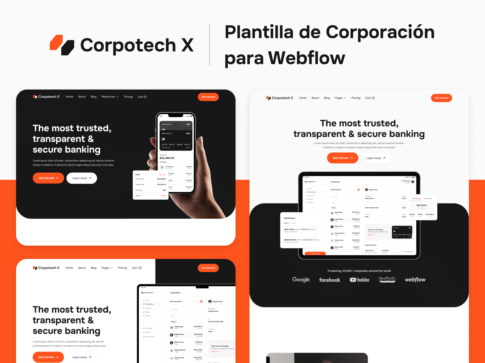 Plantilla de Corporación para Webflow
