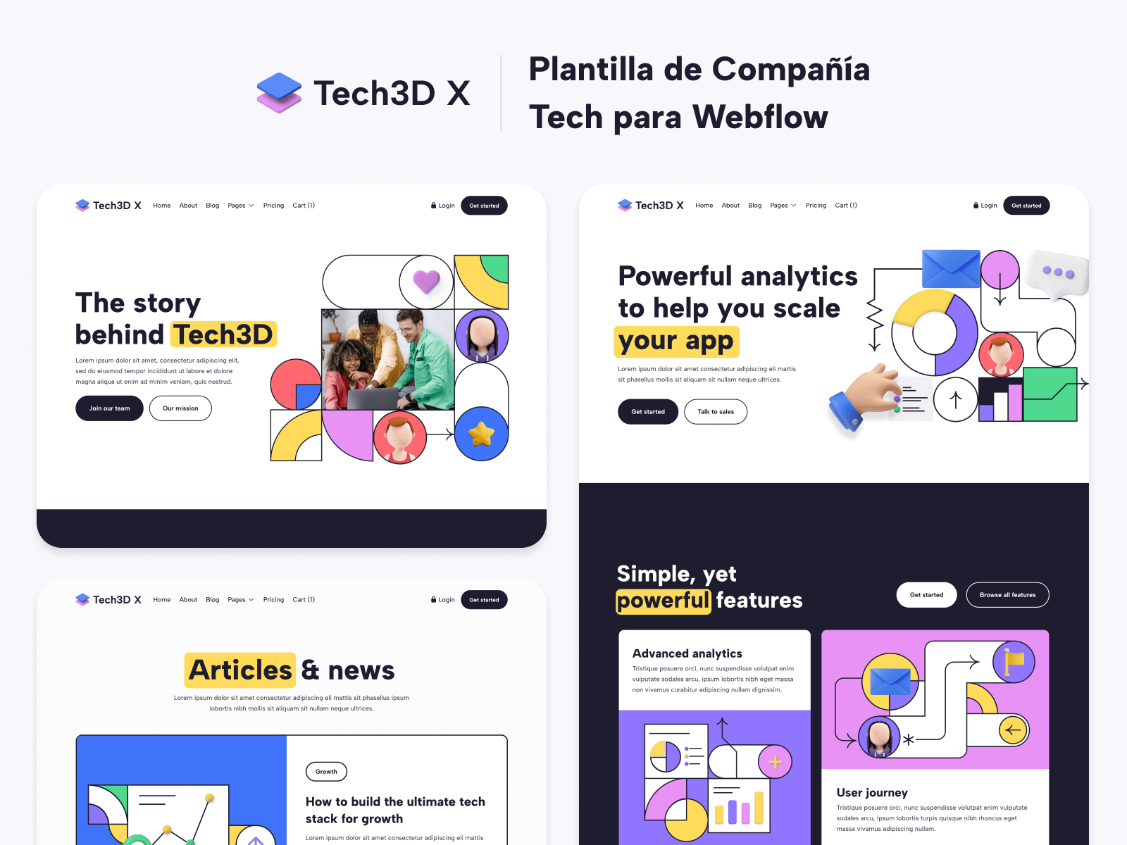 Plantilla de Compañía Tech para Webflow